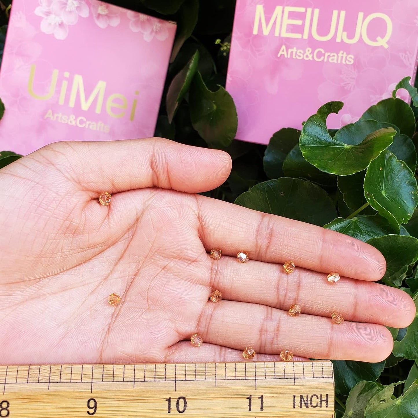 4mm Bicone 1800Pcs Gold Champagne AB Crystal Glass Beads Small Faceted Bicone Shape Crystal Glass Spacer Beads for Bracelet Necklace Decorative Hand Jewelry Making (Gold Champagne AB, 4MM)