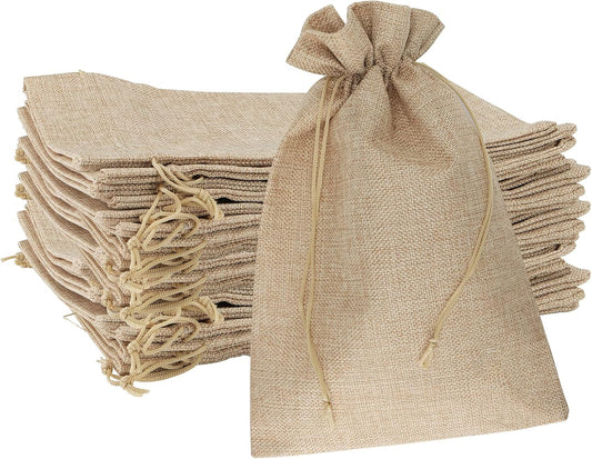 MOUYAT 30 PCS 8 x 12 Inch Burlap Bags with Drawstring, Reusable Burlap Drawstring Gift Bags, Party Favor Sacks Bulk for Wedding Party Christmas Birthday Presents Snacks Jewelry Kitchen Storage