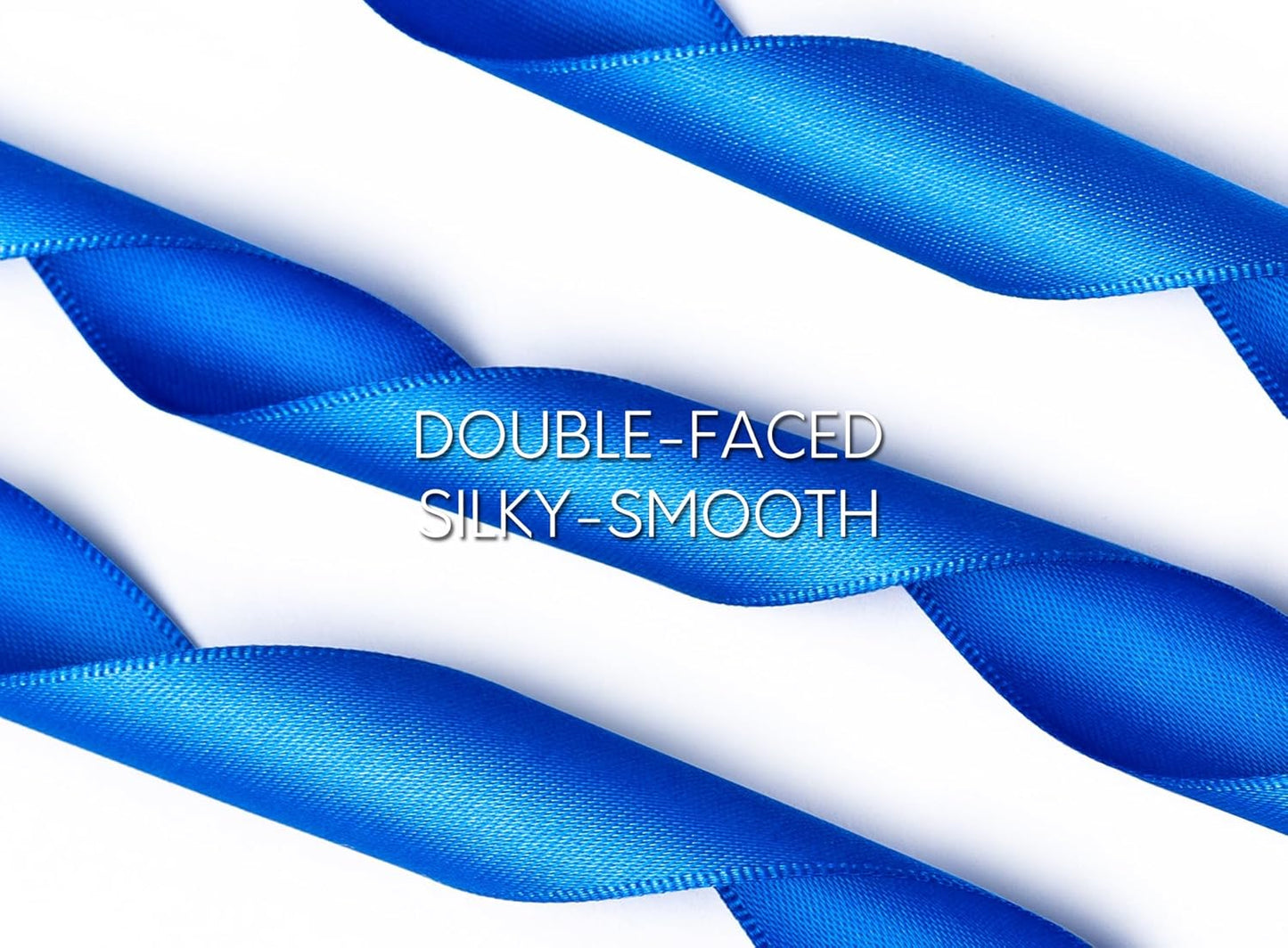 Royal Blue Satin Ribbon 7/8 Inch x 50 Yards Double-Faced Ribbons for Gift Wrapping Flower Bouquet Wedding Paper Bows Invitations Crafts