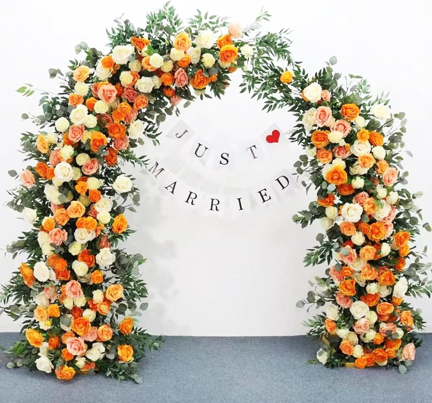 2pcs Large Wedding Arch with Base Flower Stand Arch Bracket Stand Backdrop Stand for Wedding Party Elegant Decorations & Garden Climbing Plants Vines,6.9&5.9 FT-Gold