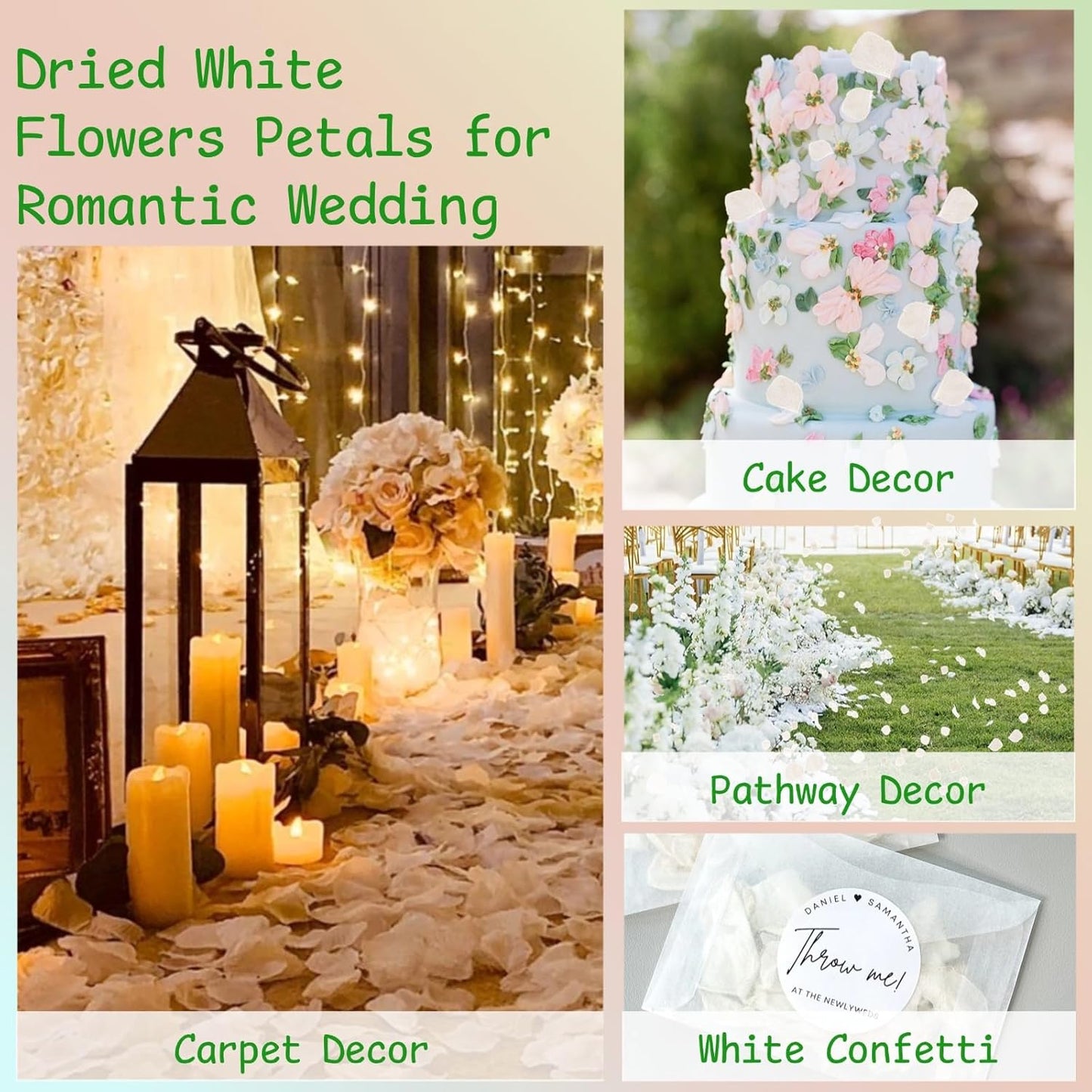 1500Pcs Real Dried Ivory White Hydrangea Flower Petals - Natural smal Petals for Wedding, Party Confetti, Romantic Night, Proposal Decor, Handcrafts (1.06 oz)