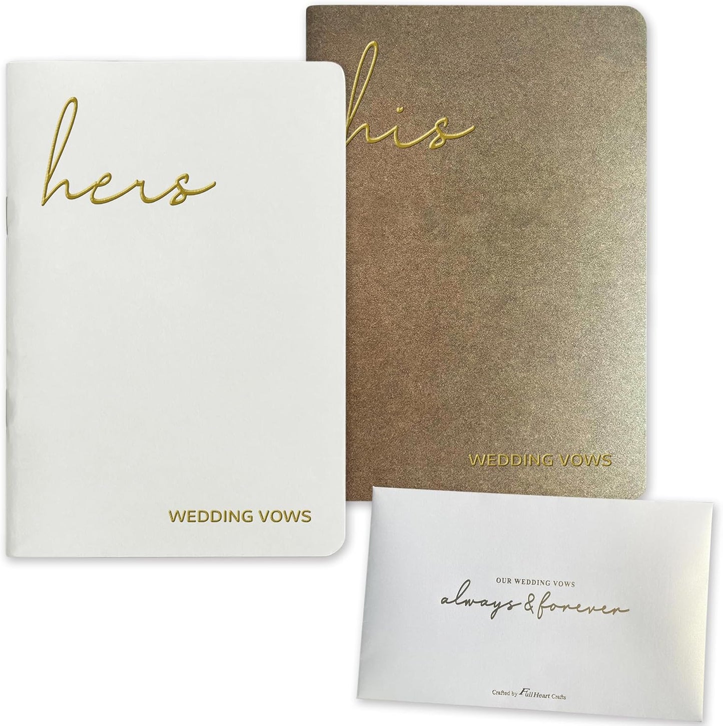 Vow Books His and Hers Wedding Vow Books with Soft Touch Gold Foil Engraving Wedding Essentials Wedding Accessories(XZ-HH-Terracotta)