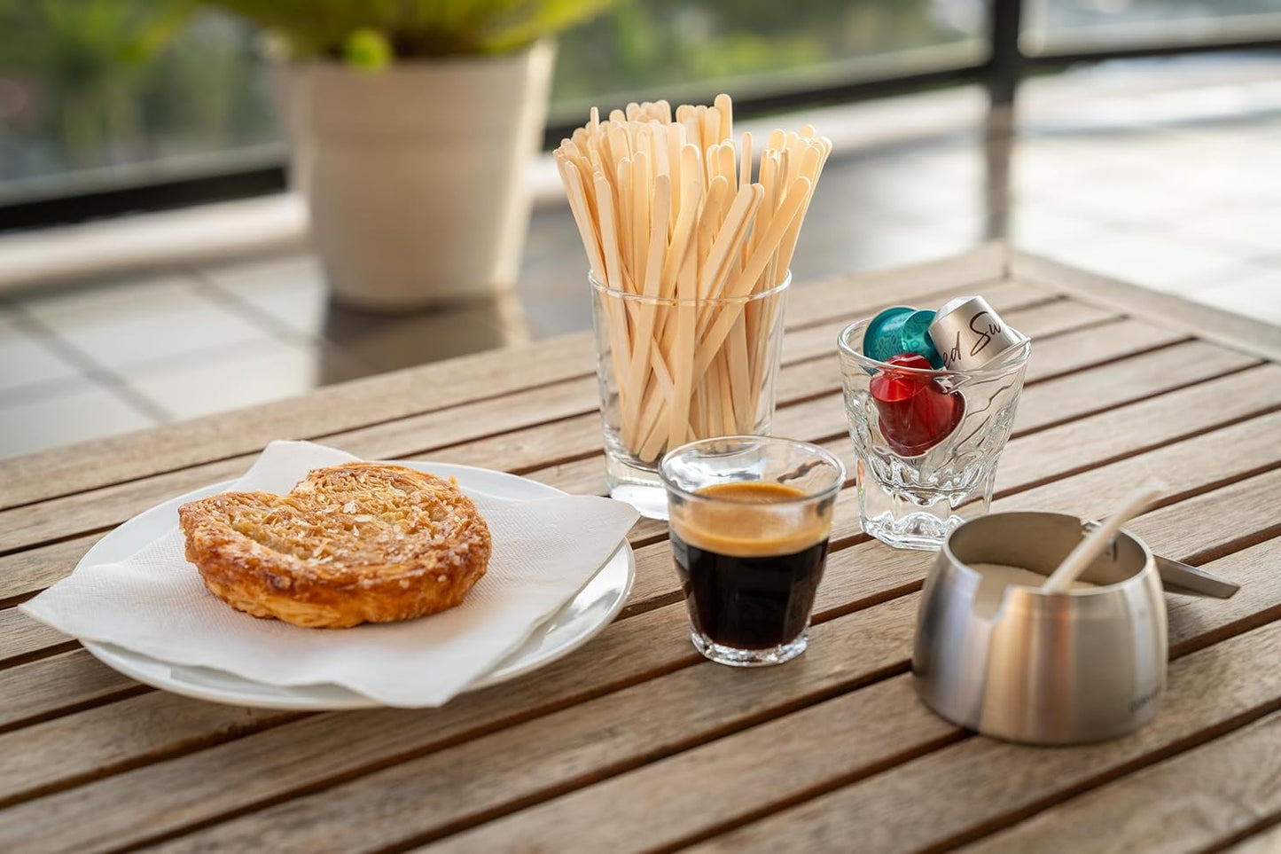 5.5 Inch Wooden Coffee Stirrers, 500 Count, Disposable & Compostable Wood Coffee Stick Stirrers | Eco-Friendly, Sustainable, Organic, Biodegradable, Vegan-Friendly Coffee Station Supplies