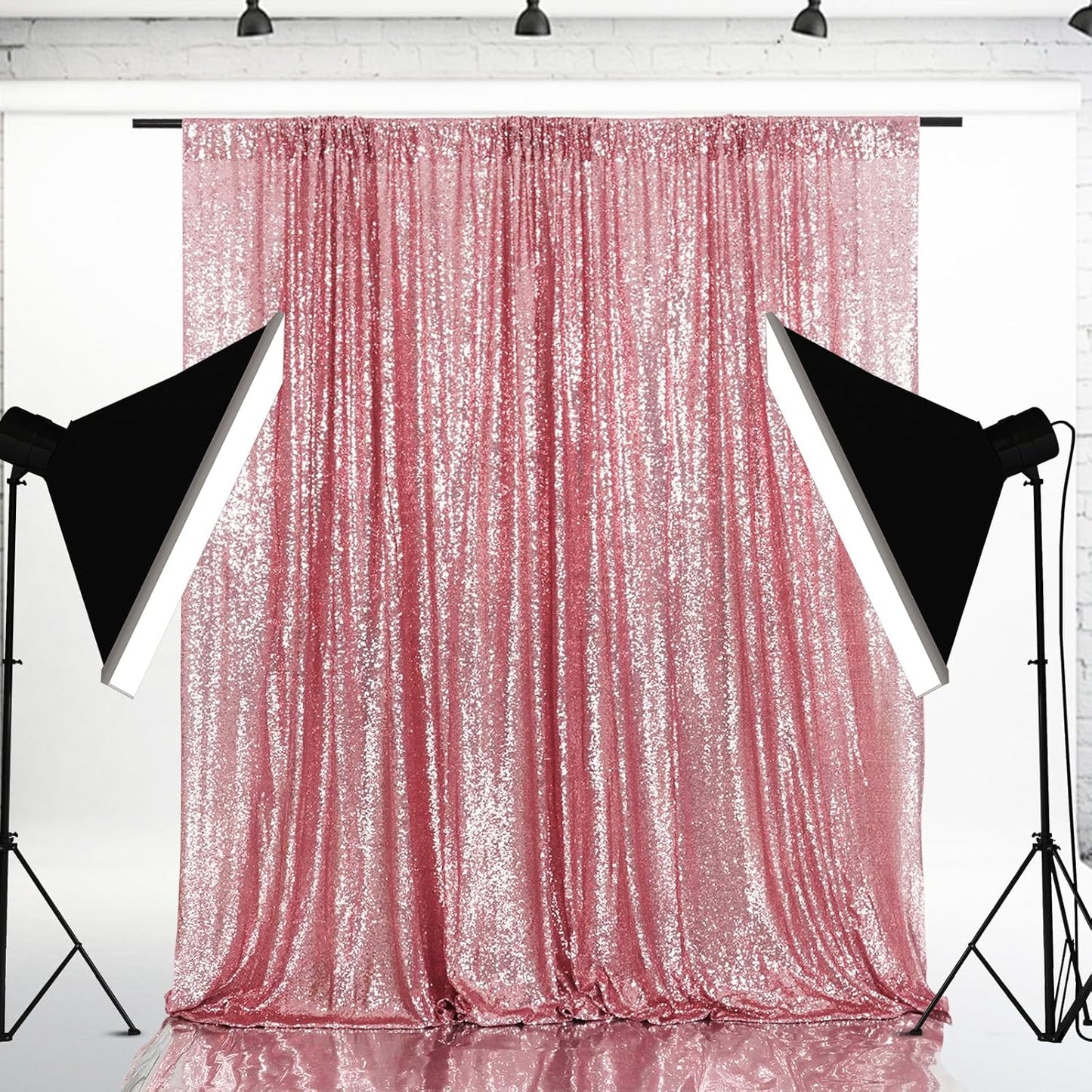 Eternal Beauty Fuchsia Pink Sequin Backdrop, 20x10 Ft Glitter Background Curtains for Shimmer Photography Party Wedding Birthday Back Drop Decor