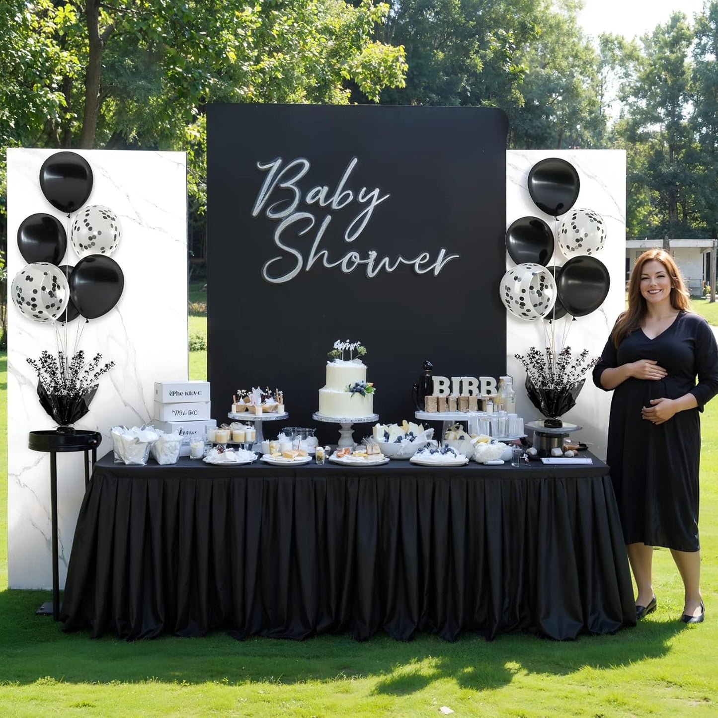 4 Set Black Balloon Table Centerpieces for Birthday Parties, Balloon Stand Kit with Black Balloons for Table Decoration