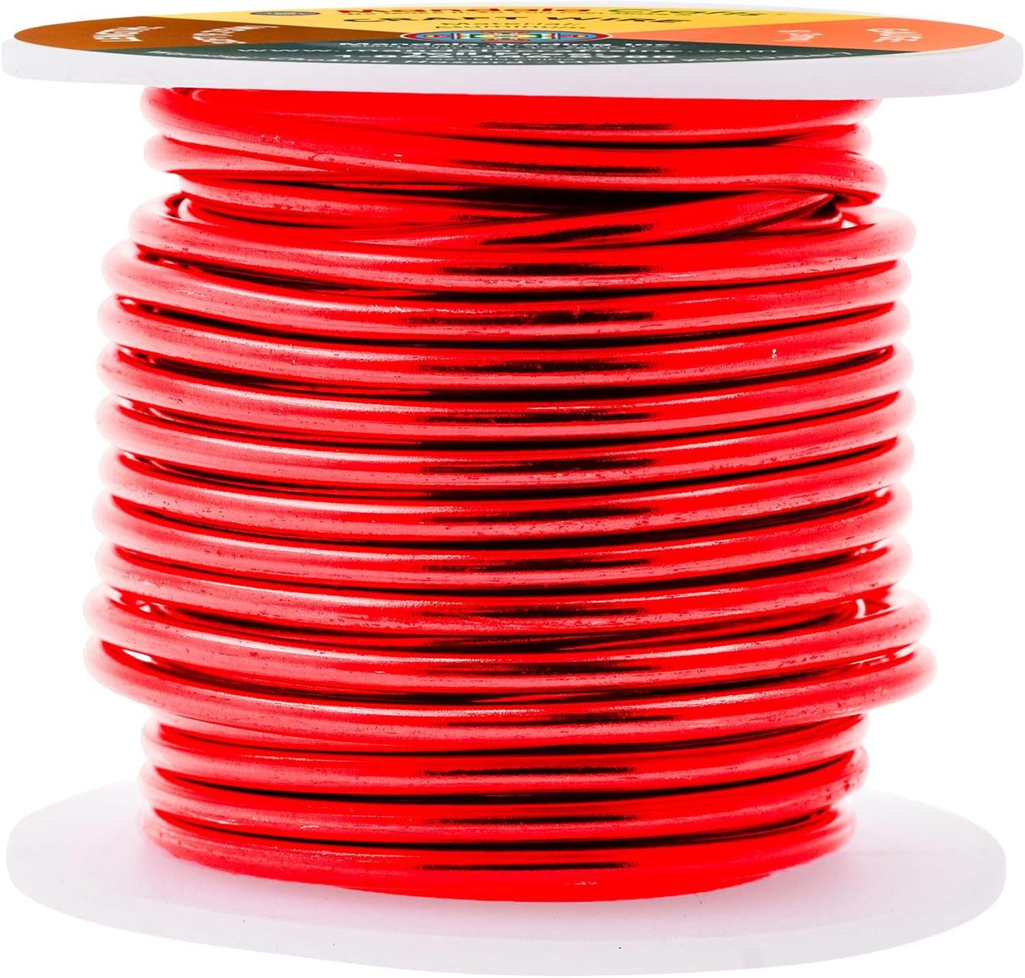 Mandala Crafts 8 Gauge Anodized Aluminum Craft Wire for Jewelry Making - 32 FT Colored Flexible Red Wire - Bendable for Bonsai Armature Crafting Sculpting