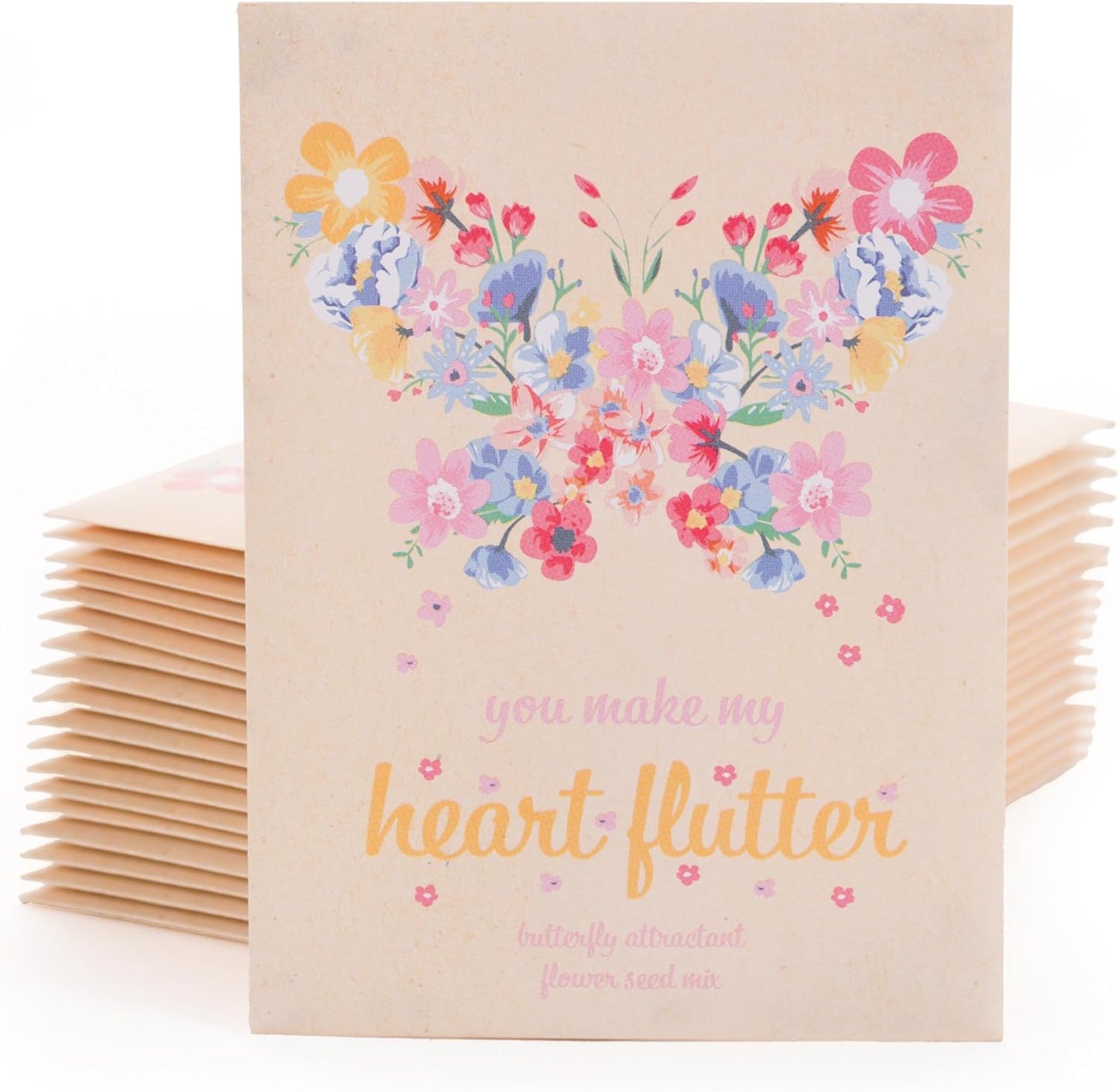 Make Your Heart Flutter 25 Bird and Butterfly Wildflower Seed Packets for Planting, A Beautiful Valentines Day Gift, Bentley Seed Co