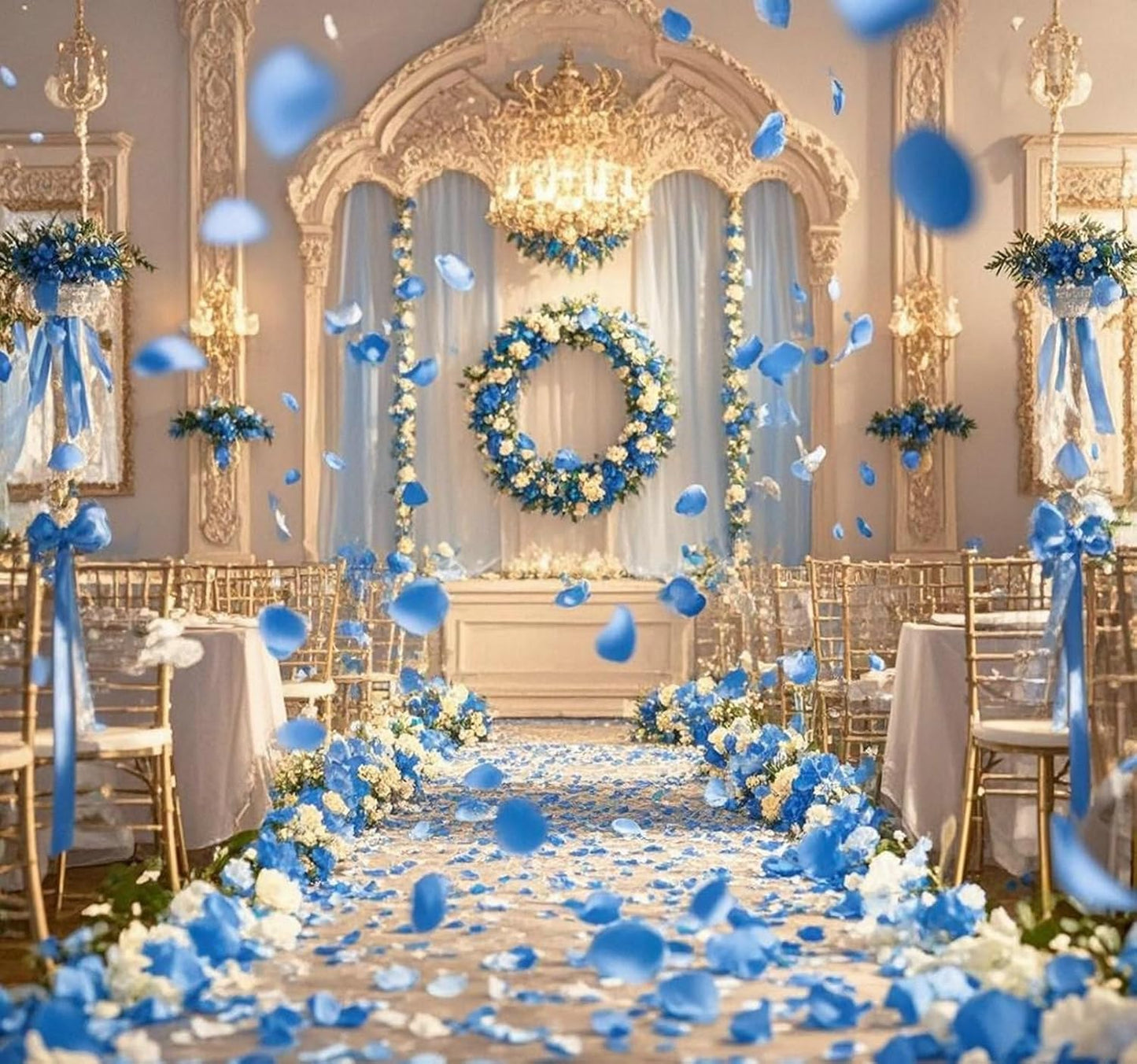 CODE FLORIST 2200 PCS Silk Flower Rose Petals for Wedding Decorations (Blue)