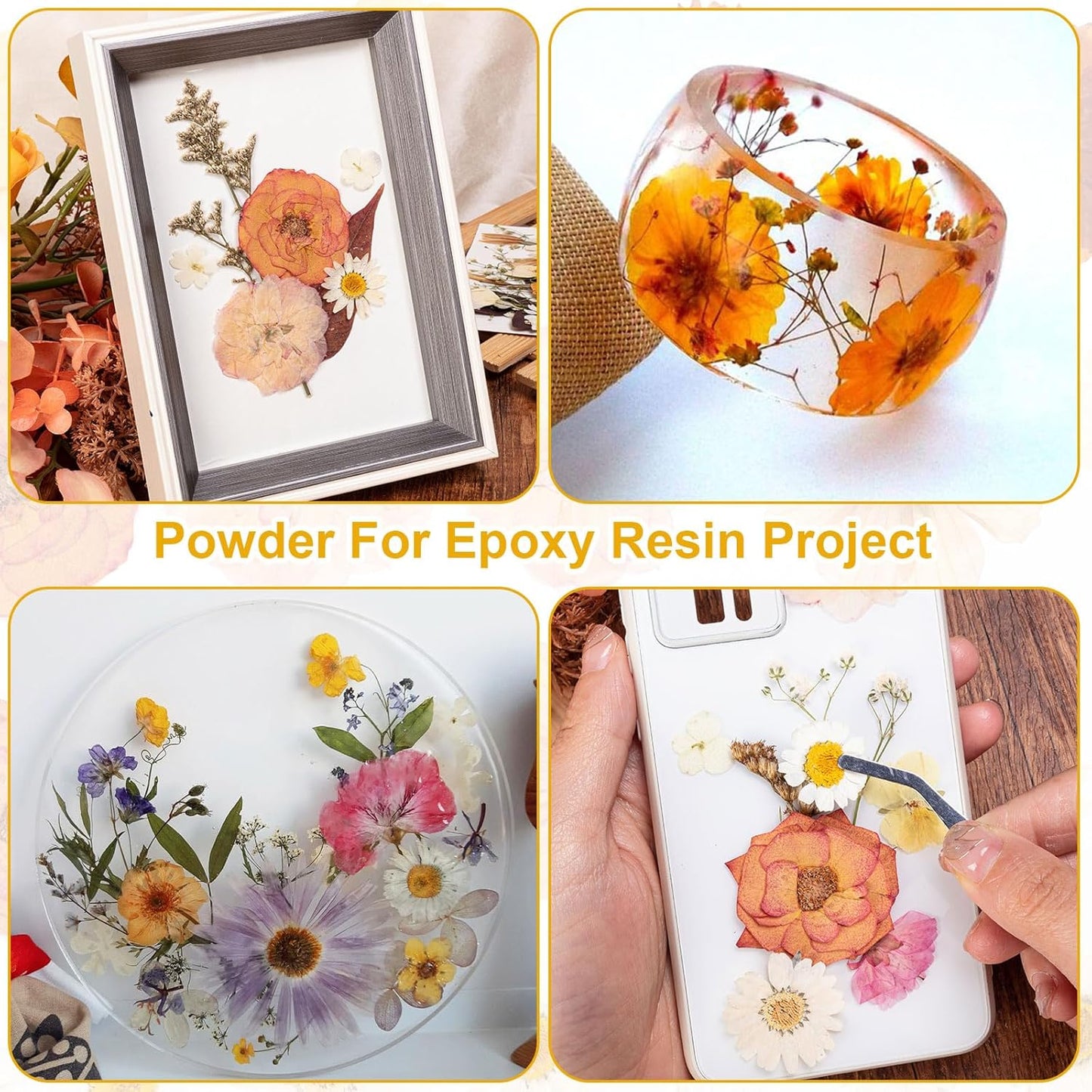 90pcs Boho Pressed Flowers Bulk, Vintage Dried Flower Leaves, Natural Fall Pressed Dried Flowers with Tweezer for DIY Crafts Resin Mold Candles Cake Bridal Scrapbooking Supplies