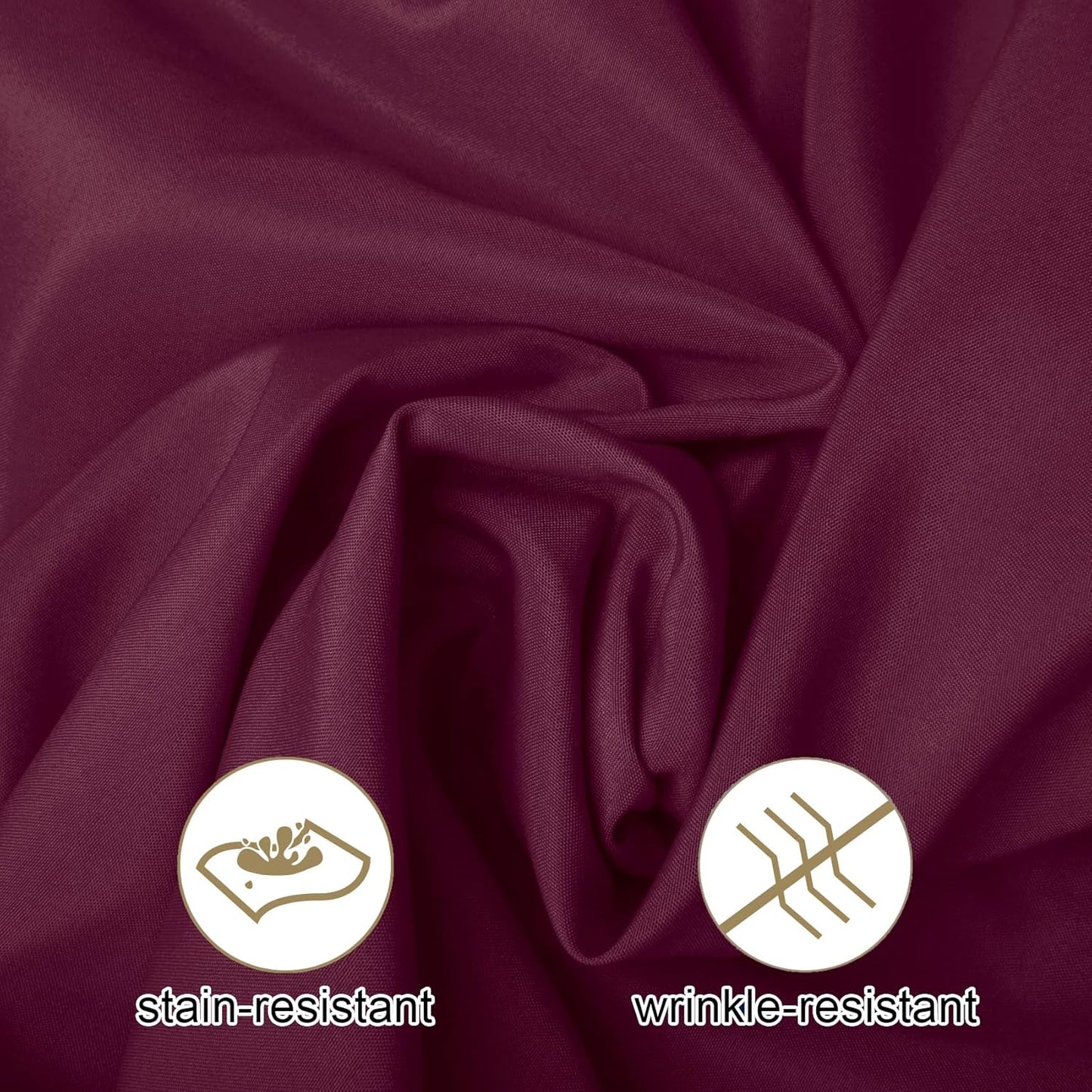 Ascoza 2pack 90x132 Inch Burgundy Rectangular Tablecloth 6 Feet Table Cloth in Polyester Fabric for Wedding/Banquet/Restaurant/Parties