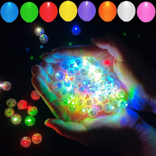 200pcs 10 Colors Balloon Lights, LED Assorted Colors Flash Lights, Mini Ball Light Round LED Ball Lamp for Paper Lantern Balloon Birthday Party Wedding Halloween Christmas Decoration