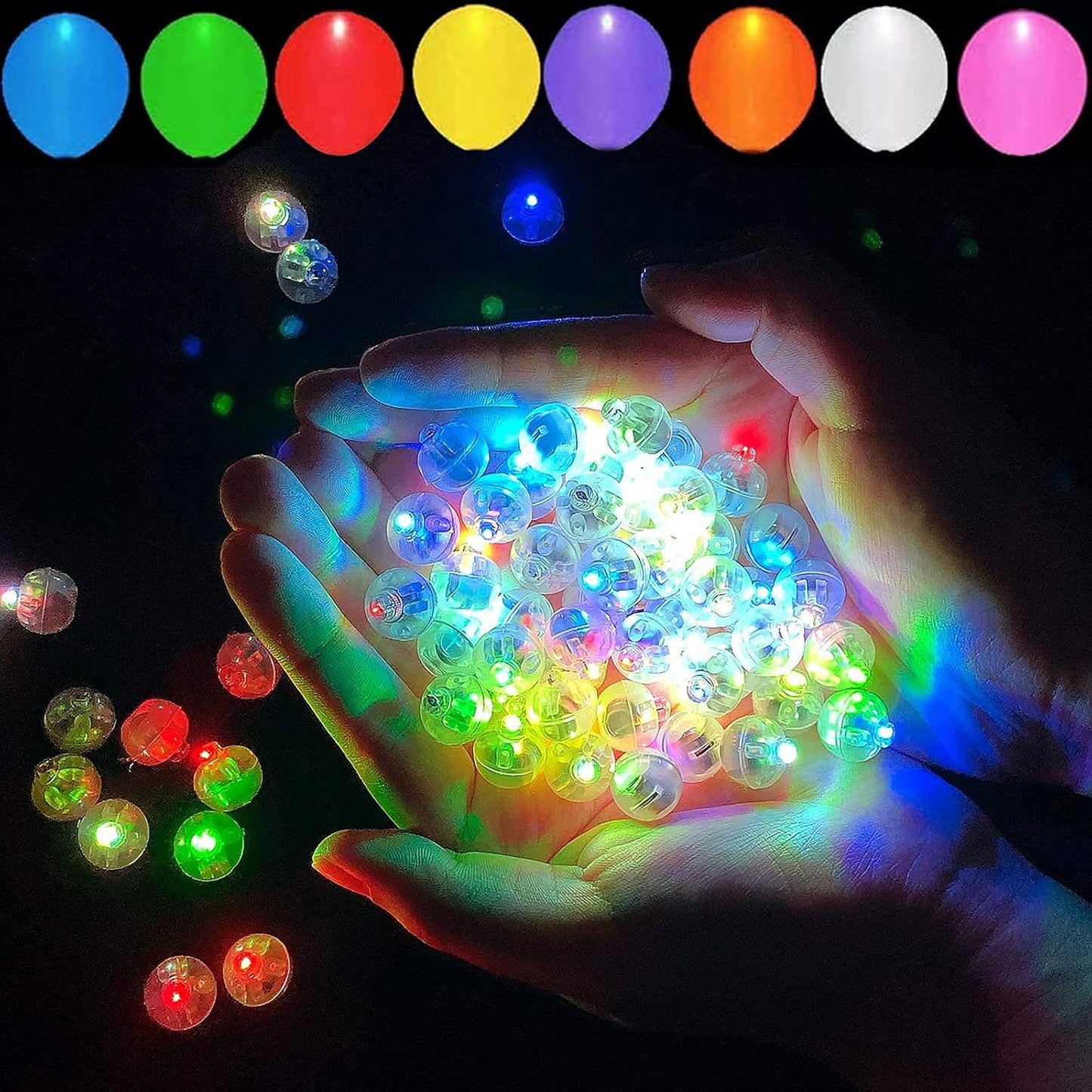 50pcs 5 Mixed Colors Balloon Lights, LED Assorted Colors Ball Lights, Mini Round LED Ball Lamp for Paper Lanterns, Balloons, Birthday Parties, Weddings, Halloween, Christmas Decorations