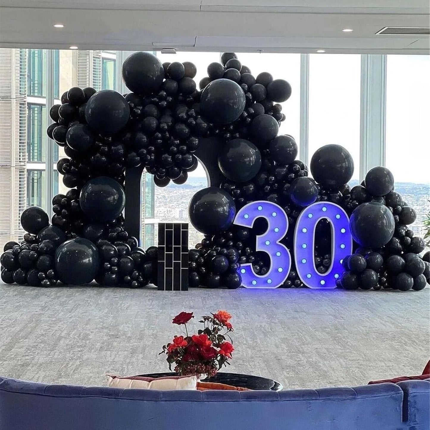 412pcs Black Balloons 18 12 10 5 Inch Black Balloon Garland Arch Kit Different Sizes Matte Latex Balloons for Baby Shower Birthday Wedding Party Decorations