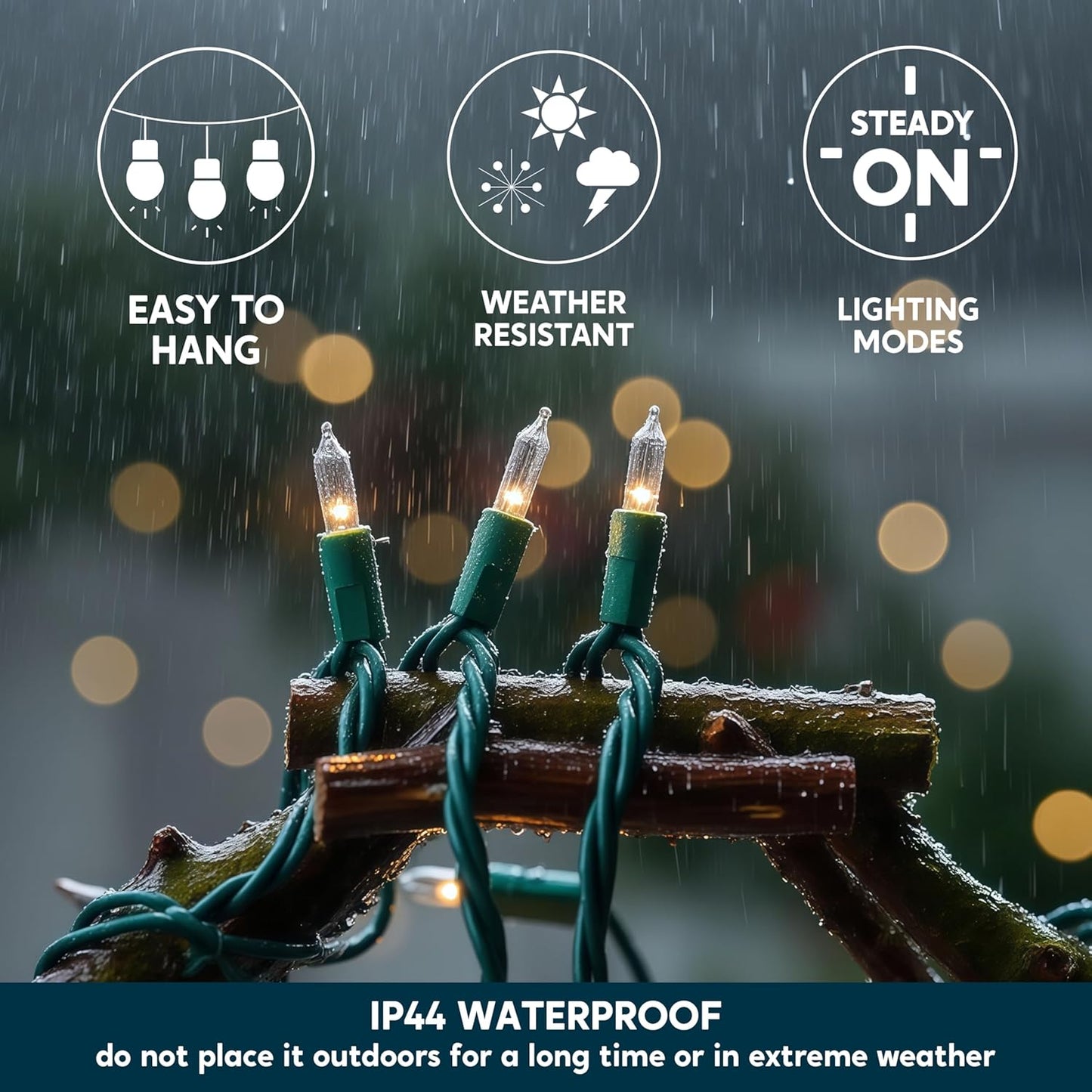 Joiedomi Clear Christmas String Lights Indoor,100 Count Mini Warm White Fairy Light,19.4 FT Lighting Decor for Patio Dorm Classroom Bedroom Holiday Wedding Party Garland Birthday Festival,Green Wire