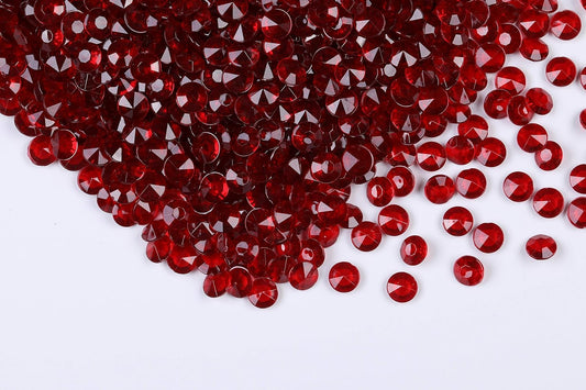 1000pcs/ Pack Wedding Table Acrylic Diamond Scatter Crystals Confetti Acrylic Gems Vase Fillers Rhinestones for Wedding, Bridal Shower, Vase Beads Decorations (12mm, Burgundy)