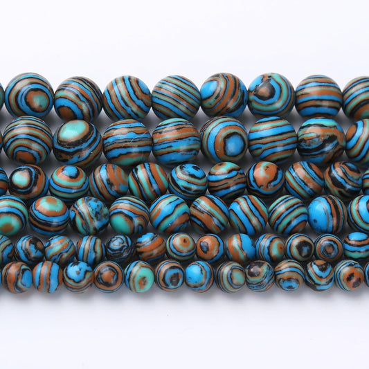 Blue Peacock Turquoise Stone Beads Gemstone Round Crystal Energy Jade Beads Stone Beads for Jewelry Making DIY Bracelet Necklace Jewelry Making 1 Strand 15.5inch 31PCS 12MM