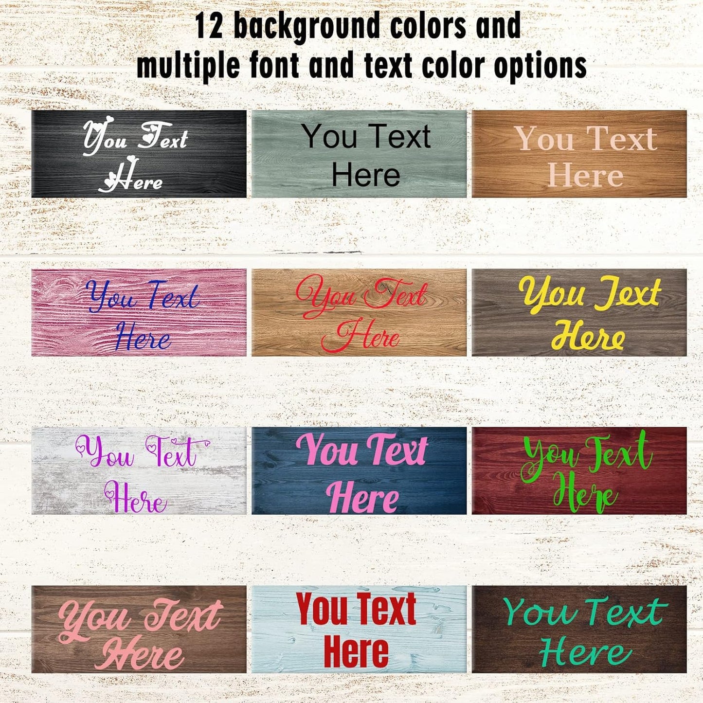 Custom Sign Personalized Wooden Signs for Home Customized Decorative Sign with Text for Wall Doors Bar Business Office Yard - 4 Size & 12 Board Colors Options
