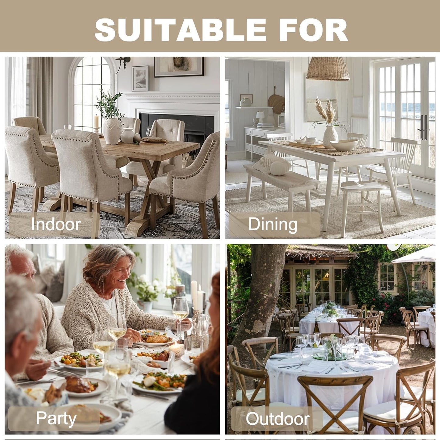 Hiasan 2 Pack Faux Linen Rectangle Tablecloth - Wrinkle and Stain Resistant Washable Table Cloth for Kitchen Dining Room Holiday Table Cover for Party Dinner, Stone, 60 x 102 Inch