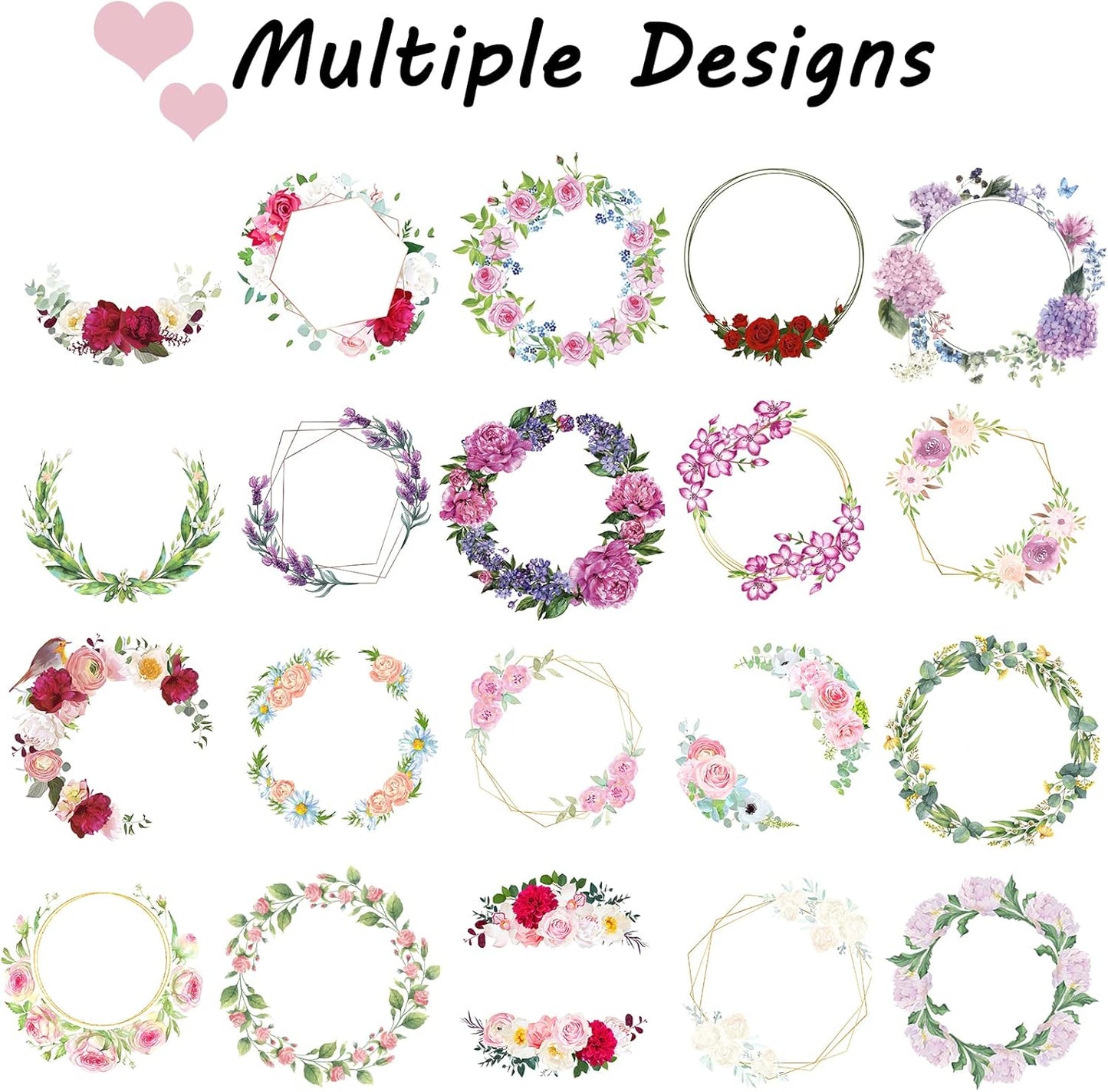 250 Pack Custom Stickers Personalized Labels for Business Logo Customized Vinyl Wedding Favors Birthday Baby Bridal Shower Make Your Own 1 Inch-10 Inch,lable-flower250