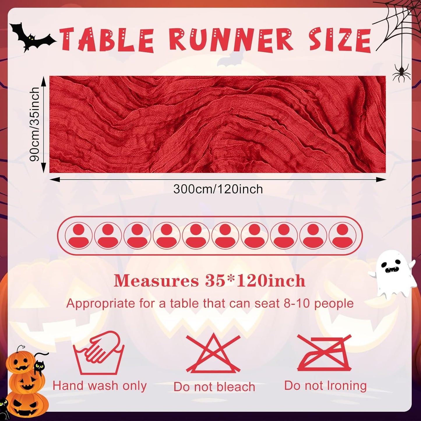 12 Pack Cheesecloth Table Runner 10Ft Christmas Gauze Boho Table Runners for Wedding Decor Bridal Shower Decorations Baby Shower Party(35" x 120")(Red)