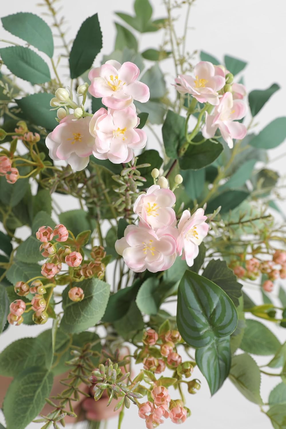 Serra Flora Artificial Greenery Stems Box Set,(Pack of 44pcs) with 9 Kinds of Faux Pink Green Filler for DIY Bridal Bouquets Wedding Floral Arrangement Table Centerpieces