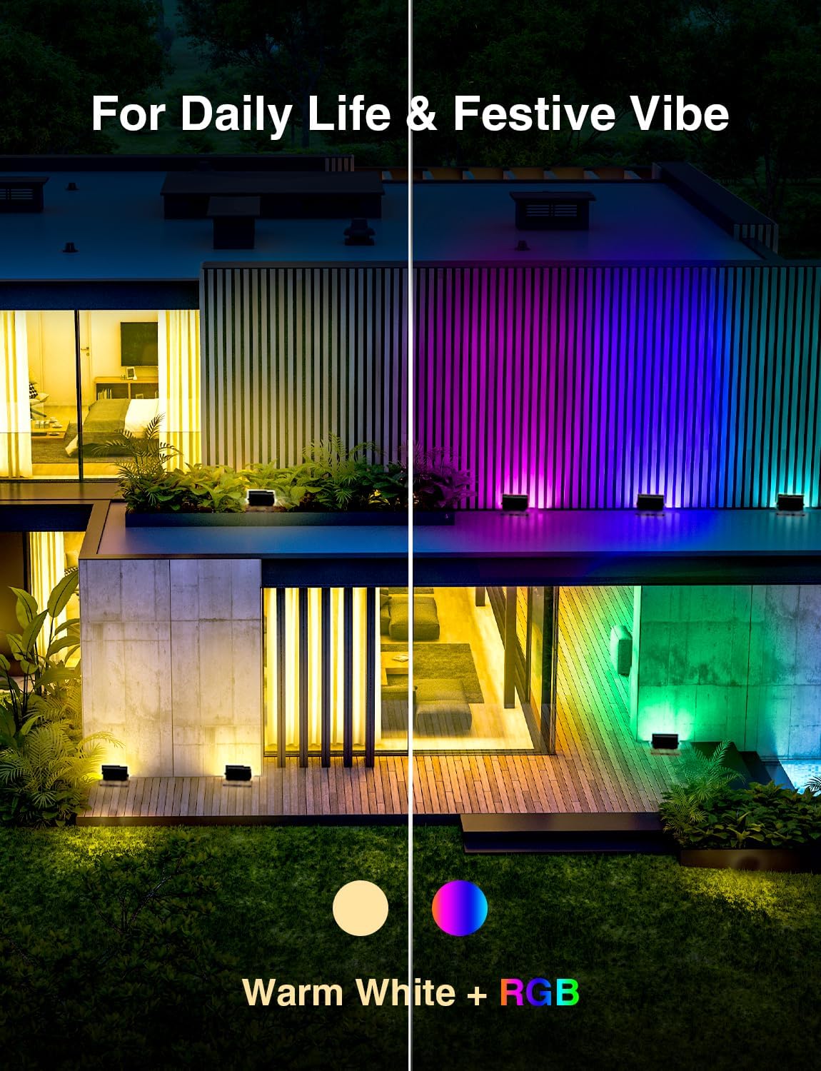 Onforu 25W RGB LED Flood Light Outdoor, 2000LM Color Changing Uplights with Remote, 2700K Warm White IP66 Stage Lights, Landscape Spotlights Indoor, Halloween Outdoor Uplighting for Events 6 Pack