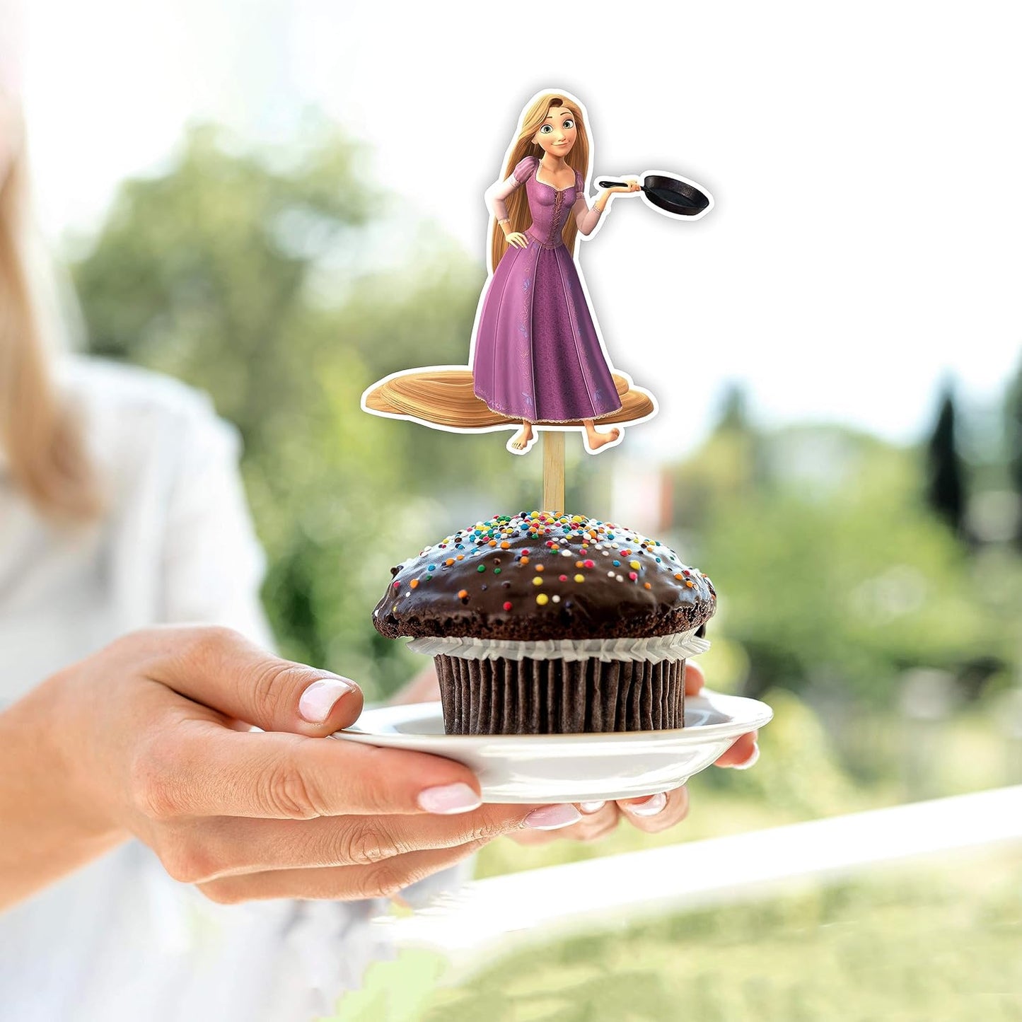"Rapunzl Cupcake Toppers – Princess Fairy Tale Theme Birthday Party Supplies – Magical Cupcake Decoration Picks for Birthday Parties, Tea Parties, and Fairy Tale Themed Celebrations"