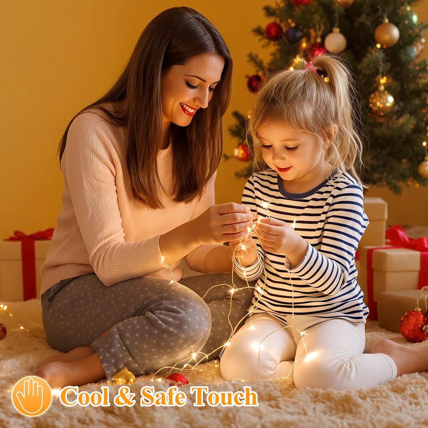 Lakumu 20 Pack Fairy Lights Battery Operated -7FT 20LED String Lights Waterproof Silver Wire Firefly Starry Moon Lights for DIY Christmas Decorations Party Wedding Centerpiece Table Decor, Warm White