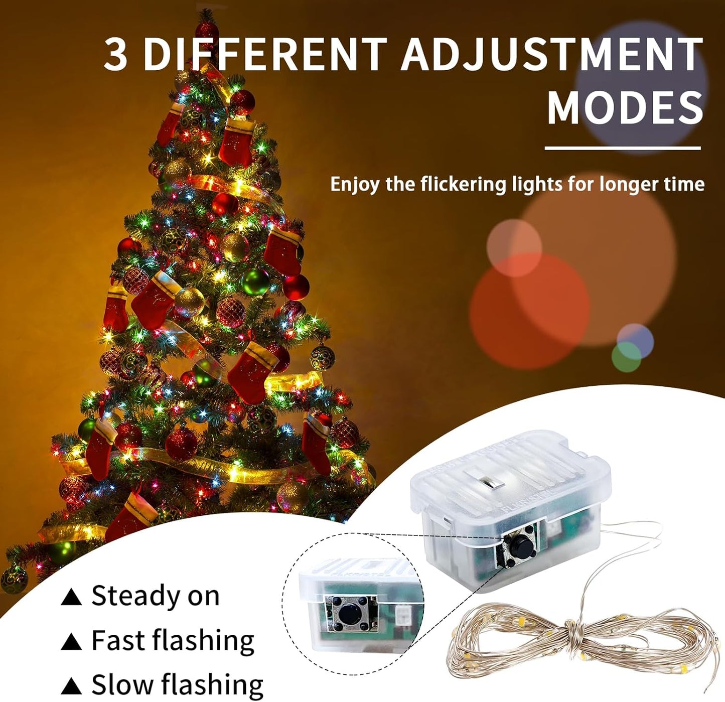 50 Pack Fairy Lights 7Ft 20 LED Twinkle String Lights 3 Modes Battery Operated Waterproof Firefly Starry for Mason Jar Party Wedding Christmas Valentines Day Table Centerpieces,Multicolor