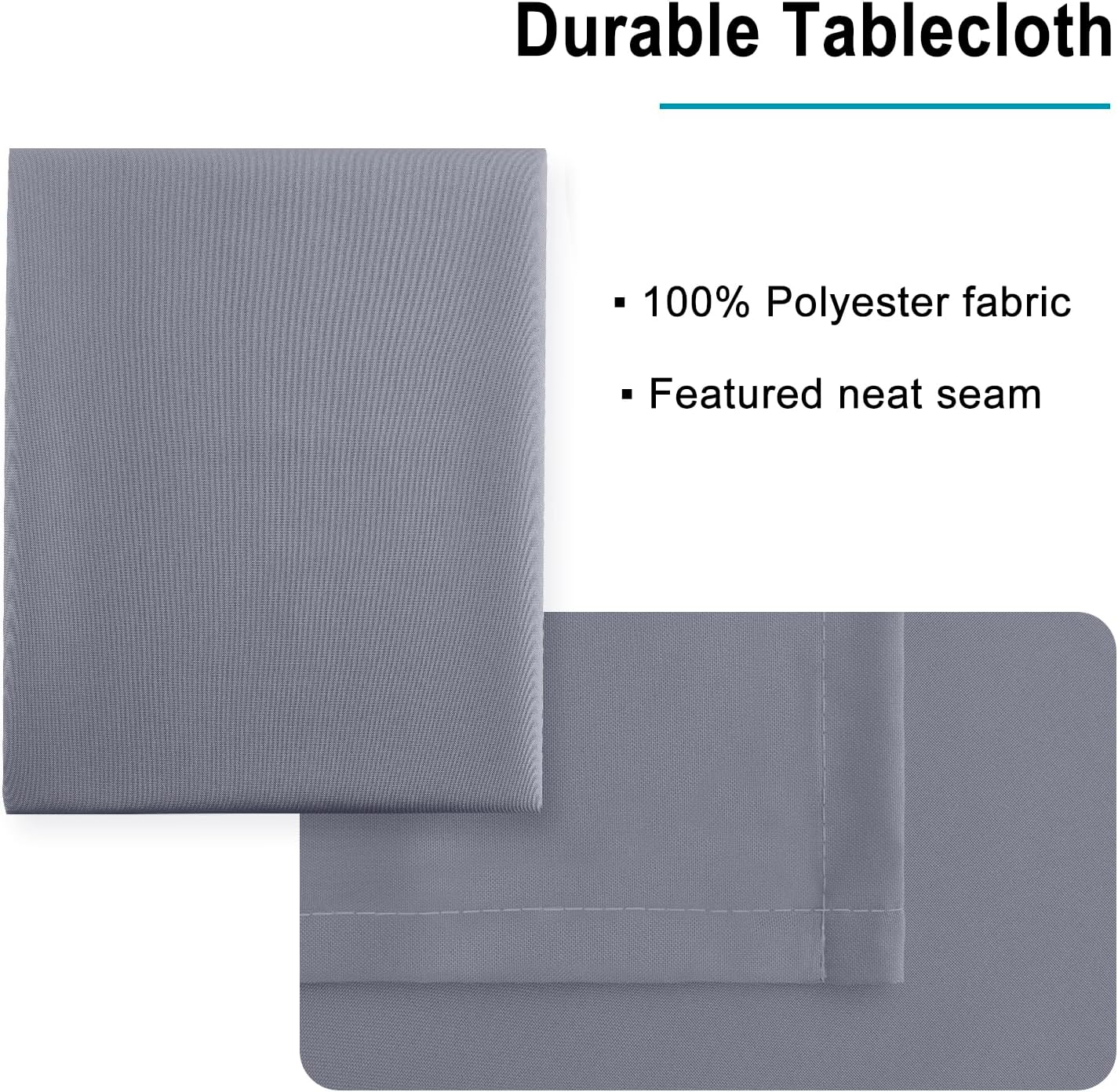 Hiasan Light Gray Rectangle Tablecloth - Waterproof Spillproof and Wrinkle Resistant Washable Polyester Table Cloth for Dining Party, 54 x 120 inch