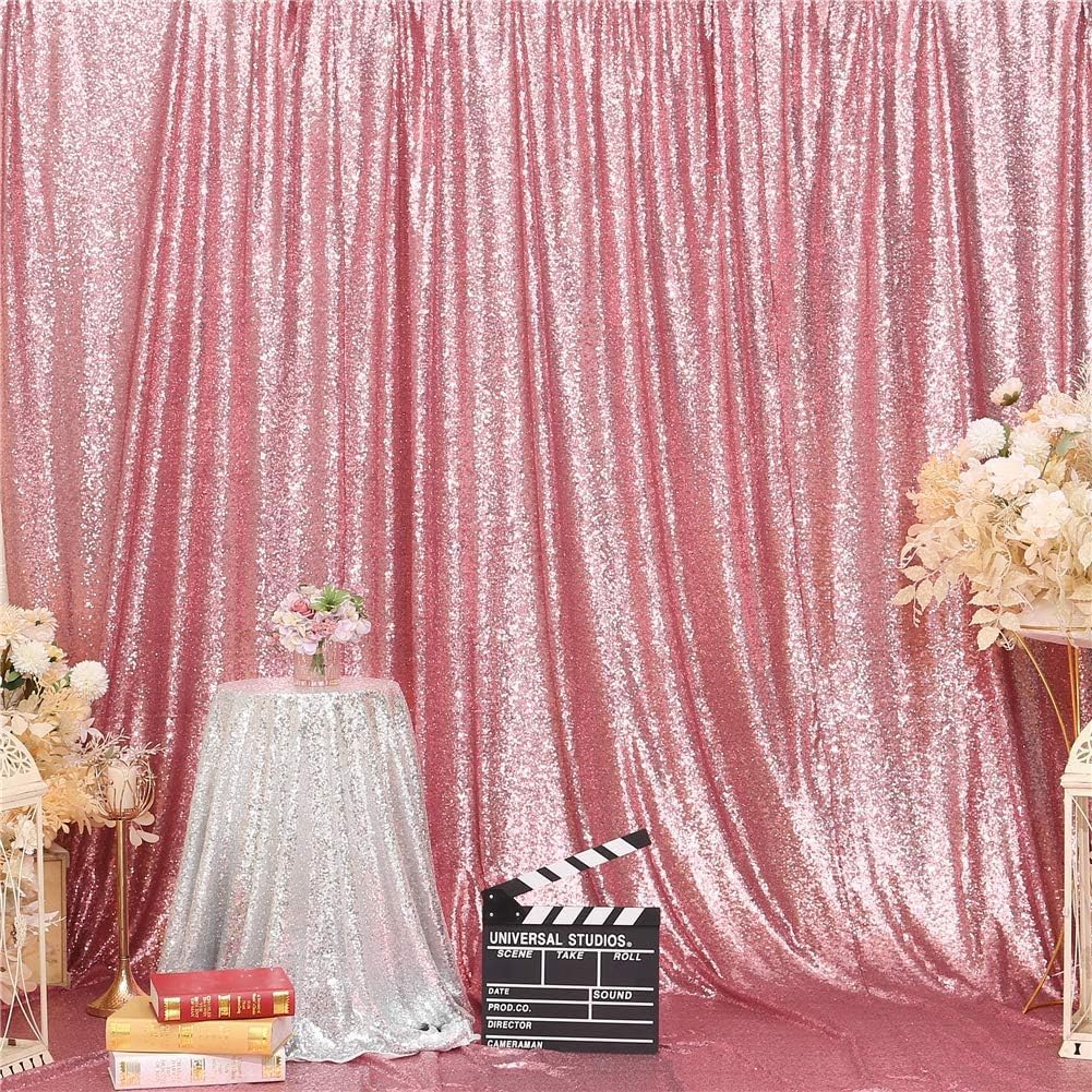 Eternal Beauty Fuchsia Pink Sequin Backdrop, 20x10 Ft Glitter Background Curtains for Shimmer Photography Party Wedding Birthday Back Drop Decor