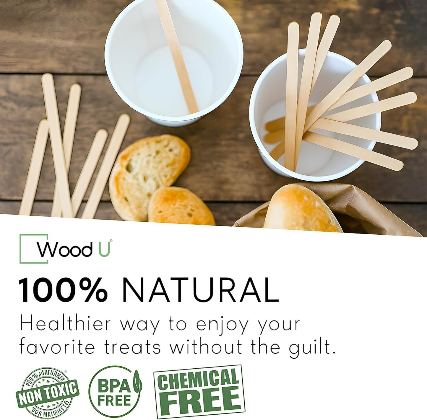 Disposable Coffee Stir Sticks 5.5” 1000 pcs - Eco friendly Round Edge Wooden Coffee Stirrers