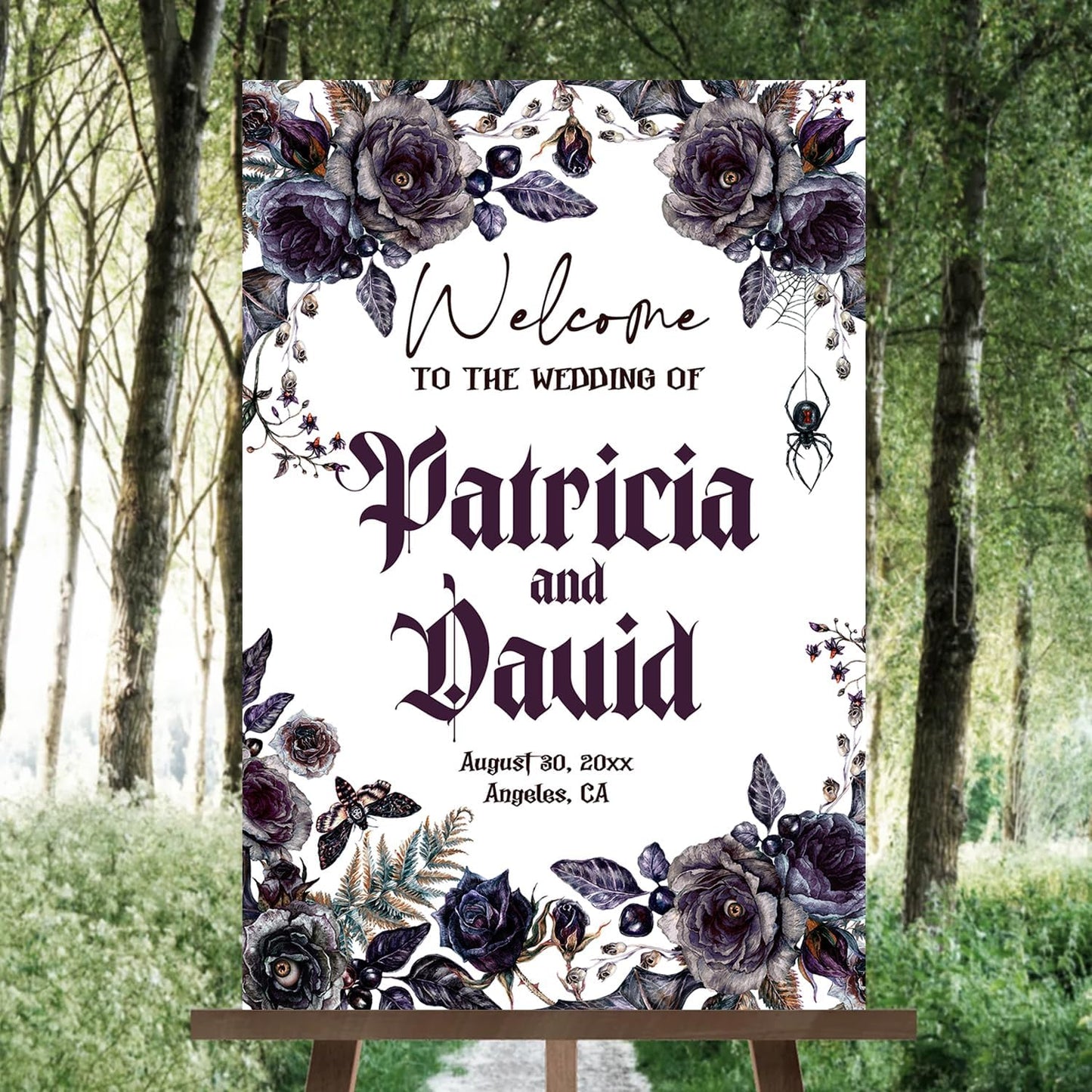 Halloween Wedding Welcome Sign, Til Death Do Us Part Welcome Sign, Halloween Couples Shower, Gothic Love Wedding Welcome, Signage Halloween Reception, Welcome Wedding Sign With Stand Decorations