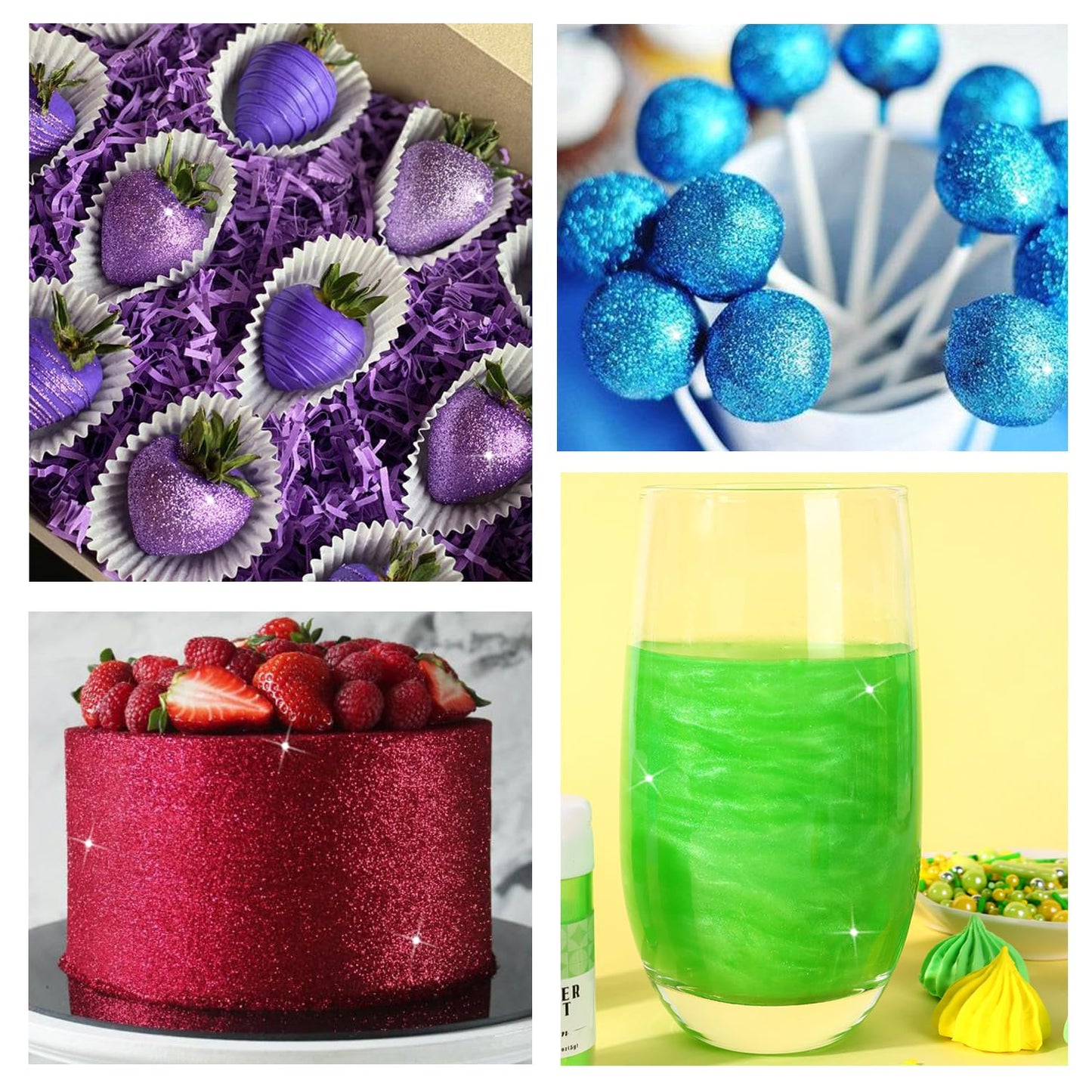 Blue Edible Glitter for Cake Decorating, 5g Luster Dust Edible, Edible Glitter for Cocktails, Cake, Strawberries, Chocolate, Ice Cream, Cookies, Cupcakes, and Waffles(0.18oz, Blue)