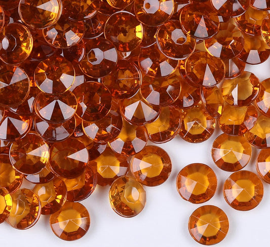 1000pcs/ Pack Wedding Table Acrylic Diamond Scatter Crystals Confetti Acrylic Gems Vase Fillers Rhinestones for Wedding, Bridal Shower, Vase Beads Decorations (10mm, Coffee)