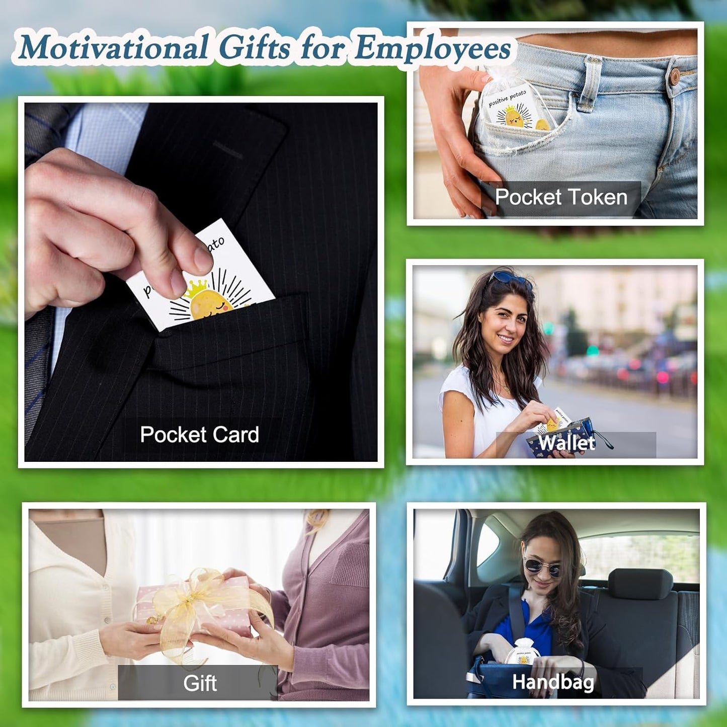 20 Set Positive Potato Bulk Employee Appreciation Gifts for Thank You Staff Back to School Student Teacher Coworker Nurse Pocket Gift End of Year Student Gift Pun Inspirational Cards Office Gifts