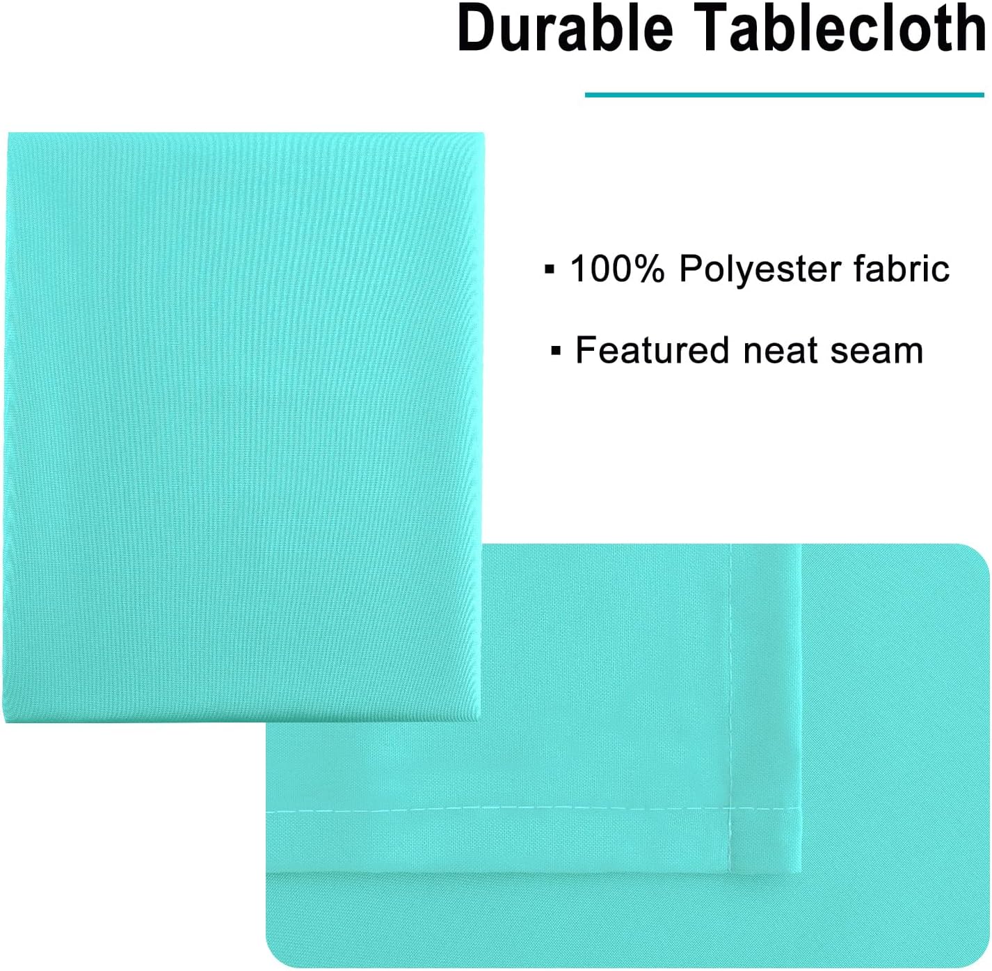 Hiasan Light Blue Tablecloth for Square Tables - Waterproof and Spillproof Washable Fabric Small Table Cloth for Dining Room Kitchen Party, 40 x 40 Inch