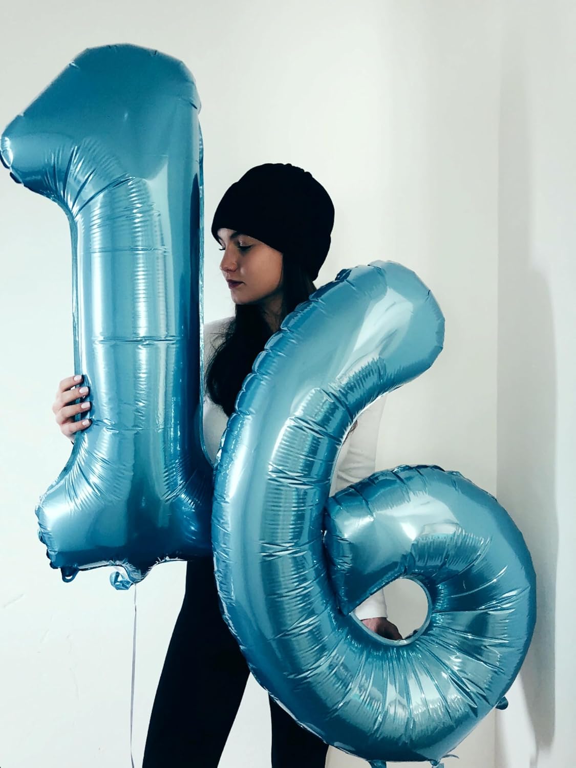 2026 Blue 40 Inch Mylar Foil Number 6 Balloon, Birthday Balloons for 6 16 Boy Girl Party Decorations Supplies,Blue Big Helium Balloon Numbers for 26 36 46 60 Men Women Anniversary