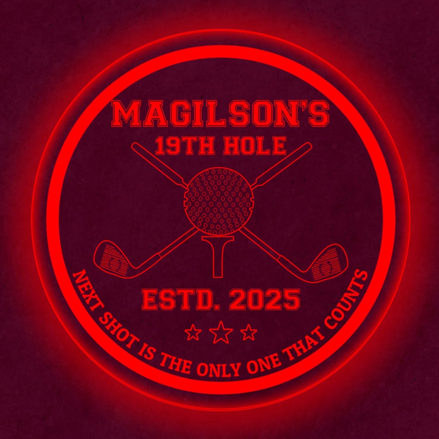 Custom Golf LED Bar Sign – Personalized Color Changing Acrylic Wall Decor for Home Bar, Man Cave, Game Room, or Patio (Golf Bar, 12 INCHES)