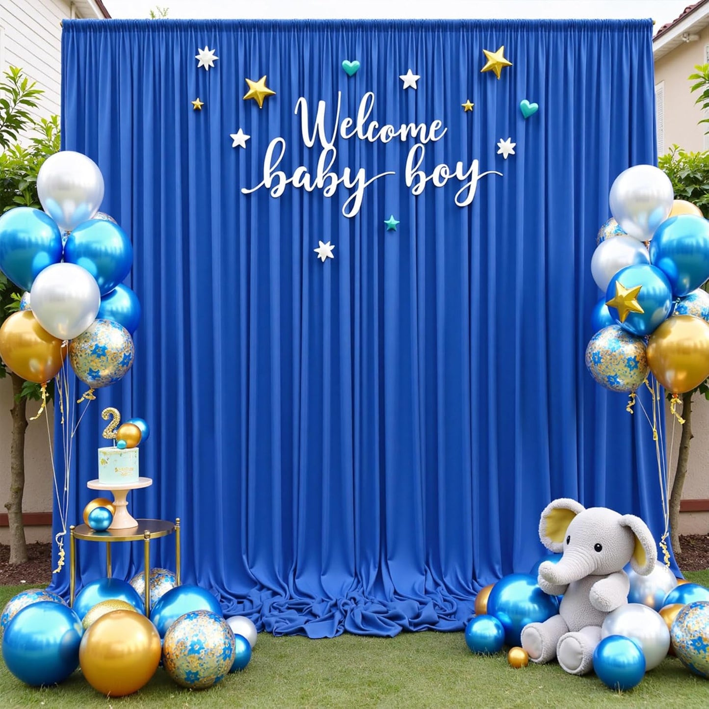 30ftx10ft Wrinkle Free Royal Blue Backdrop Curtains for Party Background, Silky Polyester Photo Backdrop Drapes 6 Panels Back Drop Cloth for Wedding Birthday Photography Baby Shower Decor