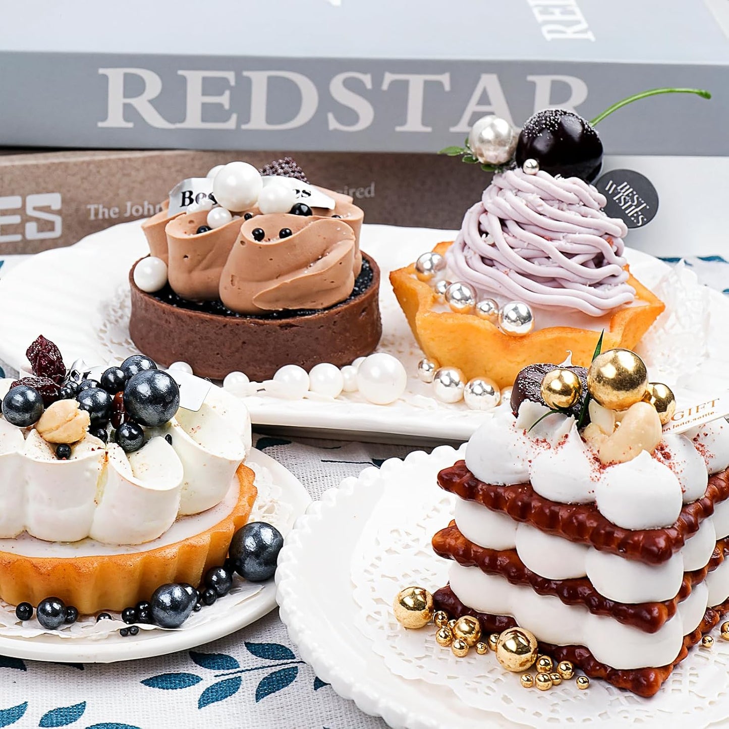 Pearl Sprinkles for Cake Decorating, 11.3 Oz Edible Pearls Sugar 4 Colors Gift Box Set for Baking Cookie Ice Cream Cupcake Toppings