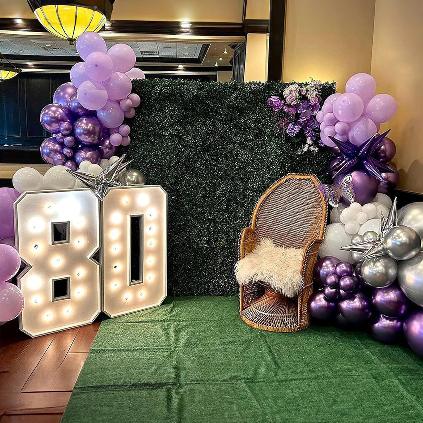 Purple Silver Balloons, 12 Inch Metallic Purple Silver Balloons Light Purple Silver Latex Balloons Lavender Silver Confetti Balloons for Princess Party Girl Birthday Wedding Baby Shower Decorations