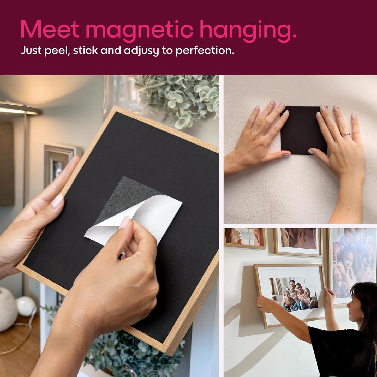 Mixtiles Official - Custom Photo Tiles - Personalized Printed Photos - Magnetic Wall Frames - Adhesive Sticker, No Nails - Various Sizes and Frames - 8x8-9Tile - Canvas Frame