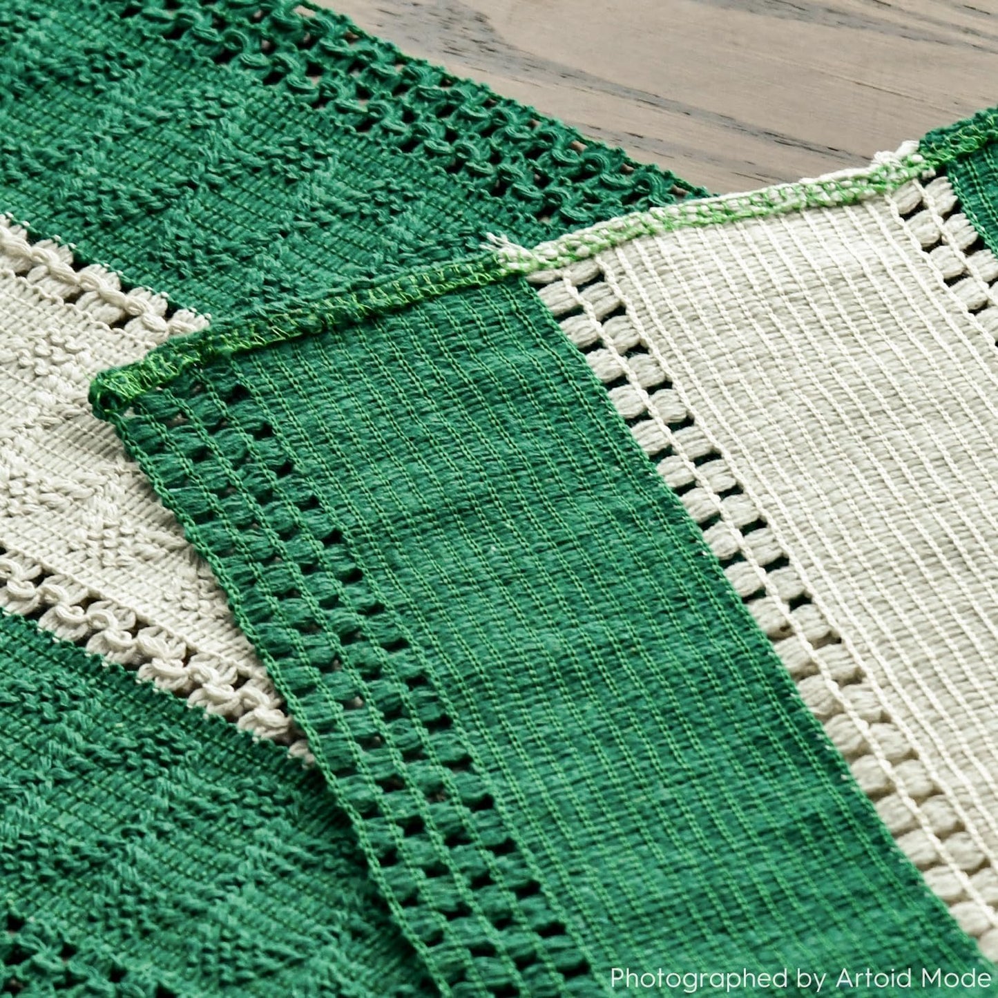 Artoid Mode Dark Green Farmhouse Rustic Table Runner, Seasonal Hollow Kitchen Dining Table Decoration for Home Party Decor 12x36 Inch