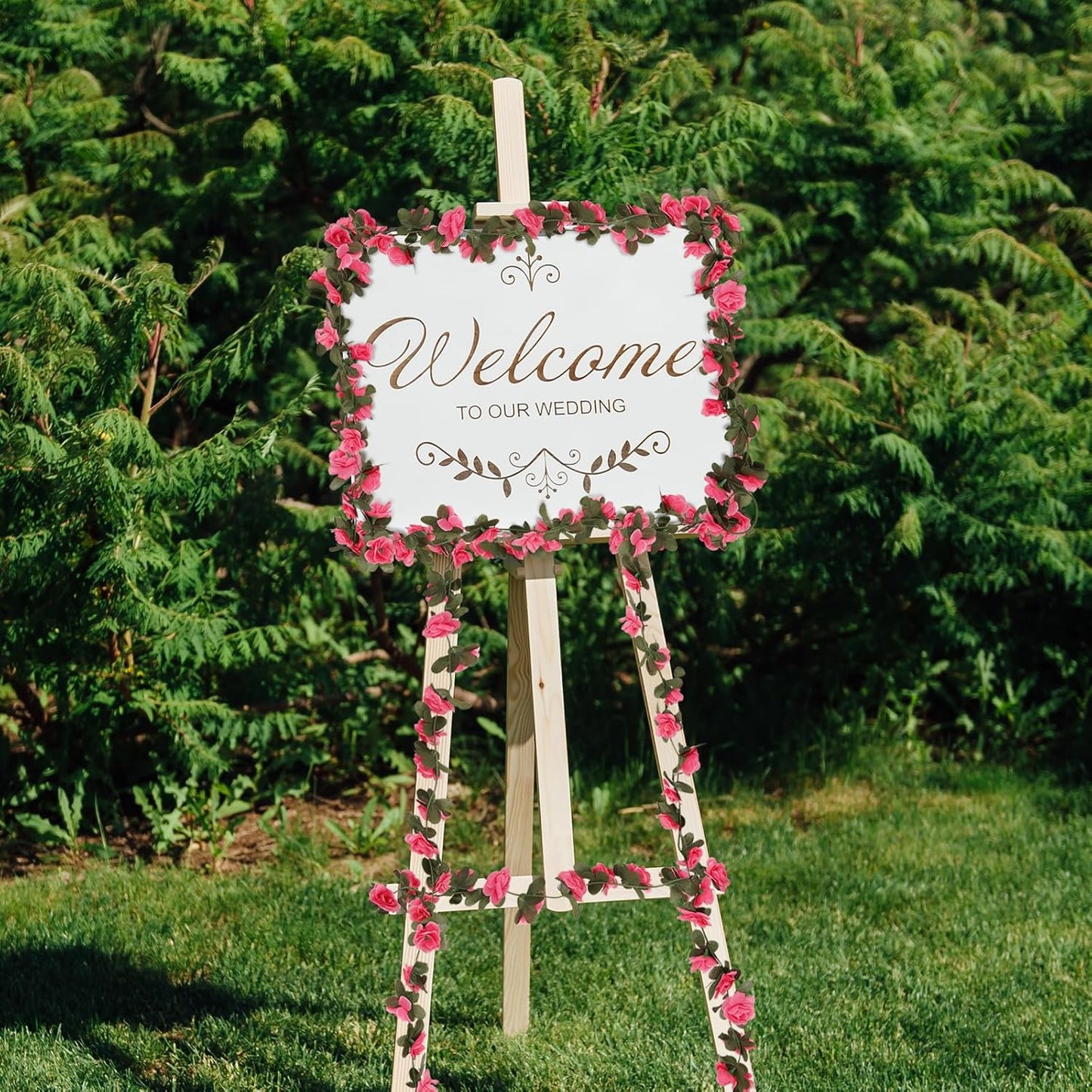 8 Pcs 65.6 Ft Flower Garland Rose Vines, Rose Garland for Decoration, Flower Vine for Room Table Birthday Wedding Party Garden Wall Decor