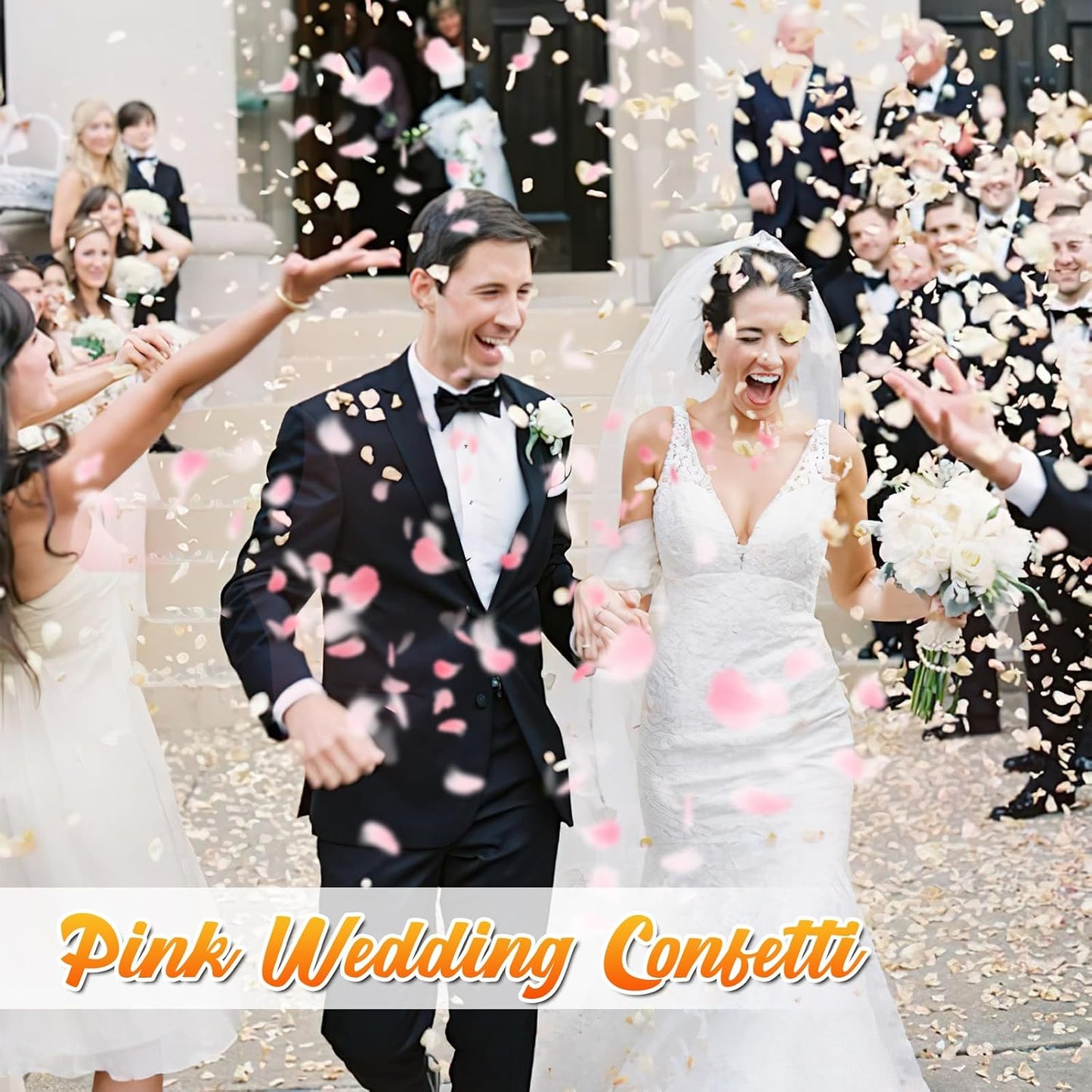 300 PCS Real Pink Dried Rose Petals Confetti for Wedding, 2.82oz Freeze Rose Petals for Romantic Wedding Valentine's Day Proposal Decor, Dinner Table Centerpieces Party