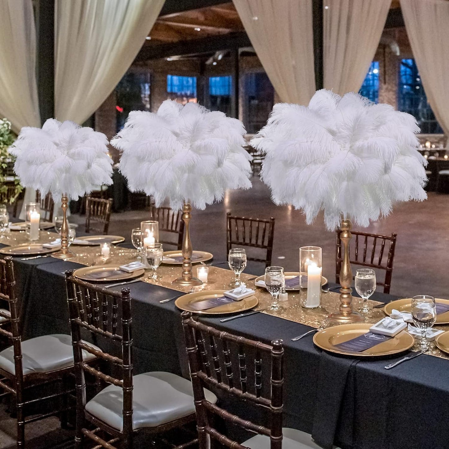 80 Pcs Large Natural Ostrich Feathers Plumes 14-16 Inch Bulk for DIY Crafts Wedding Party Centerpiece Vase