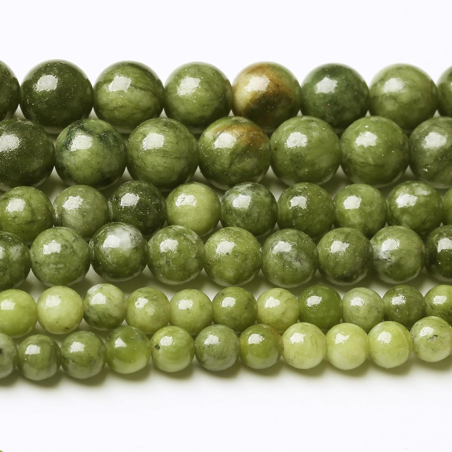 Matcha Green Jade Stone Beads Gemstone Round Crystal Energy Jade Beads Stone Beads for Jewelry Making DIY Bracelet Necklace Jewelry Making 1 Strand 15.5inch 45PCS 8MM