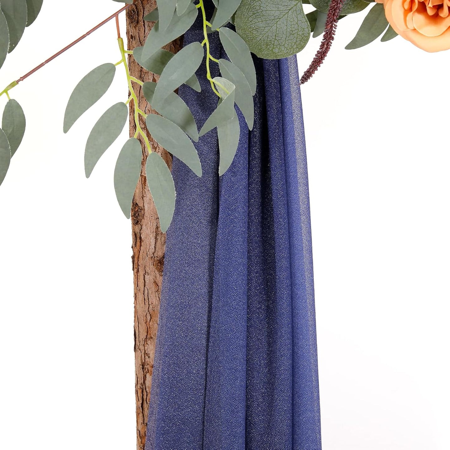 Wedding Arch Draping Fabric Navy Blue Sheer Wedding Backdrop Curtains for Party Ceremony Arch Stage Decorations 2Panels