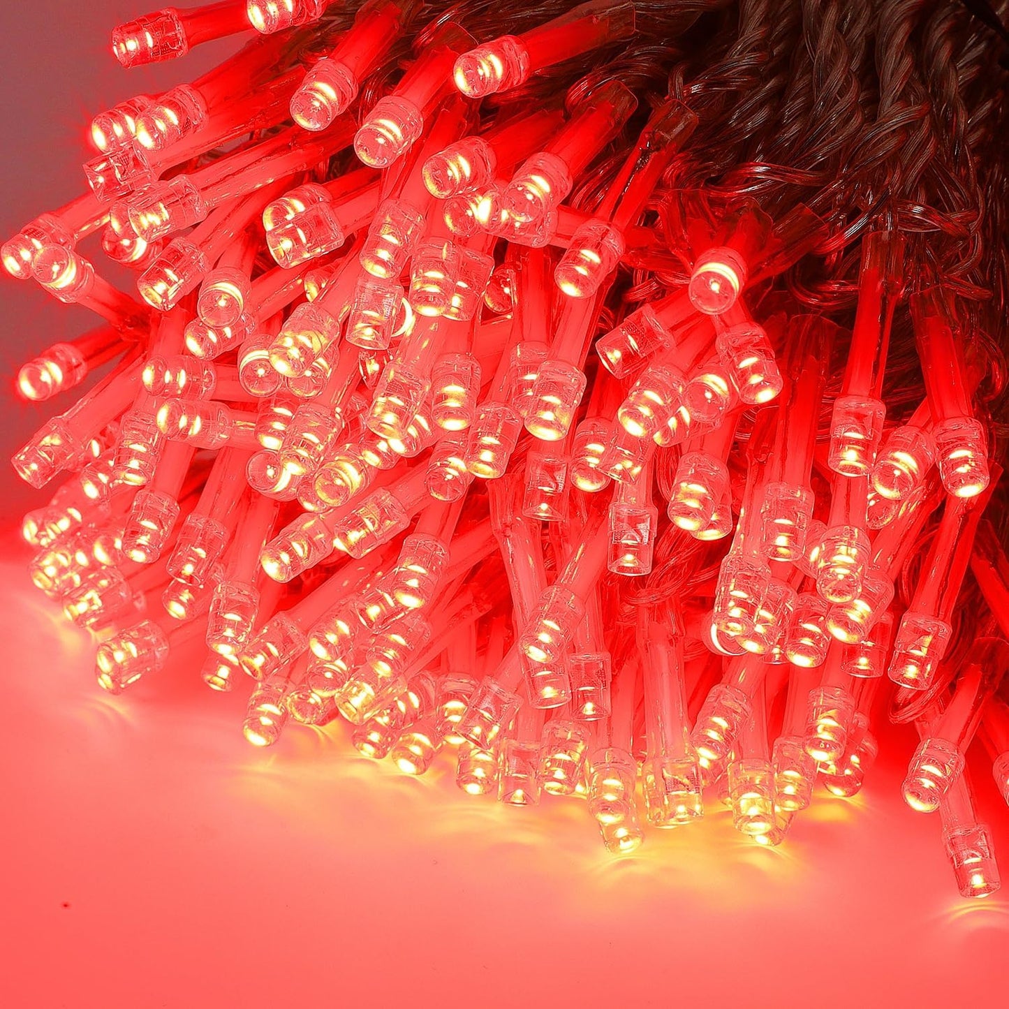 LJLNION 300 LED Christmas Lights, Extra Long 98.5FT Valentines String Lights Outdoor Indoor, 8 Lighting Modes, Plug in Waterproof Fairy Lights for Wedding Party Bedroom Decorations (Red)